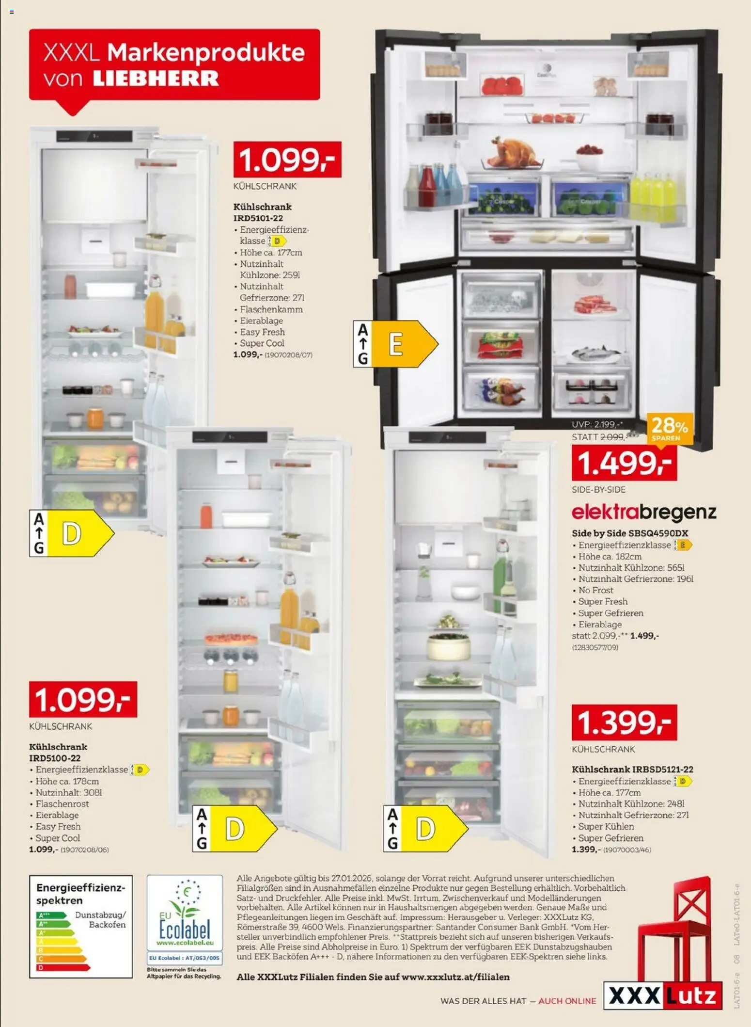 XXXLutz Markeneinbaugeräte gültig ab 29.12.2025 | Seite: 8 | Produkte: Kühlschrank