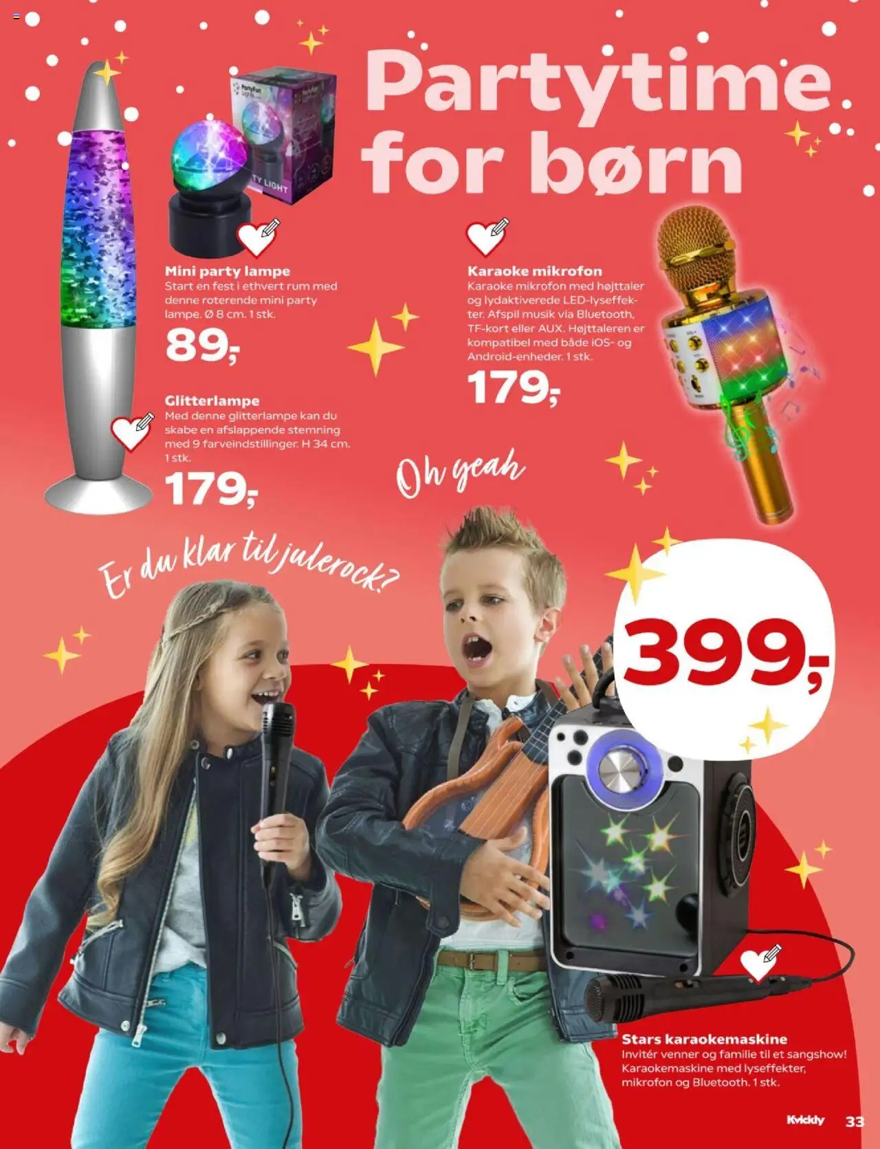 Kvickly tilbudsavis – gyldig fra 10.10.2025 | Side: 33 | Produkter: Lampe, Mikrofon, Højttaler