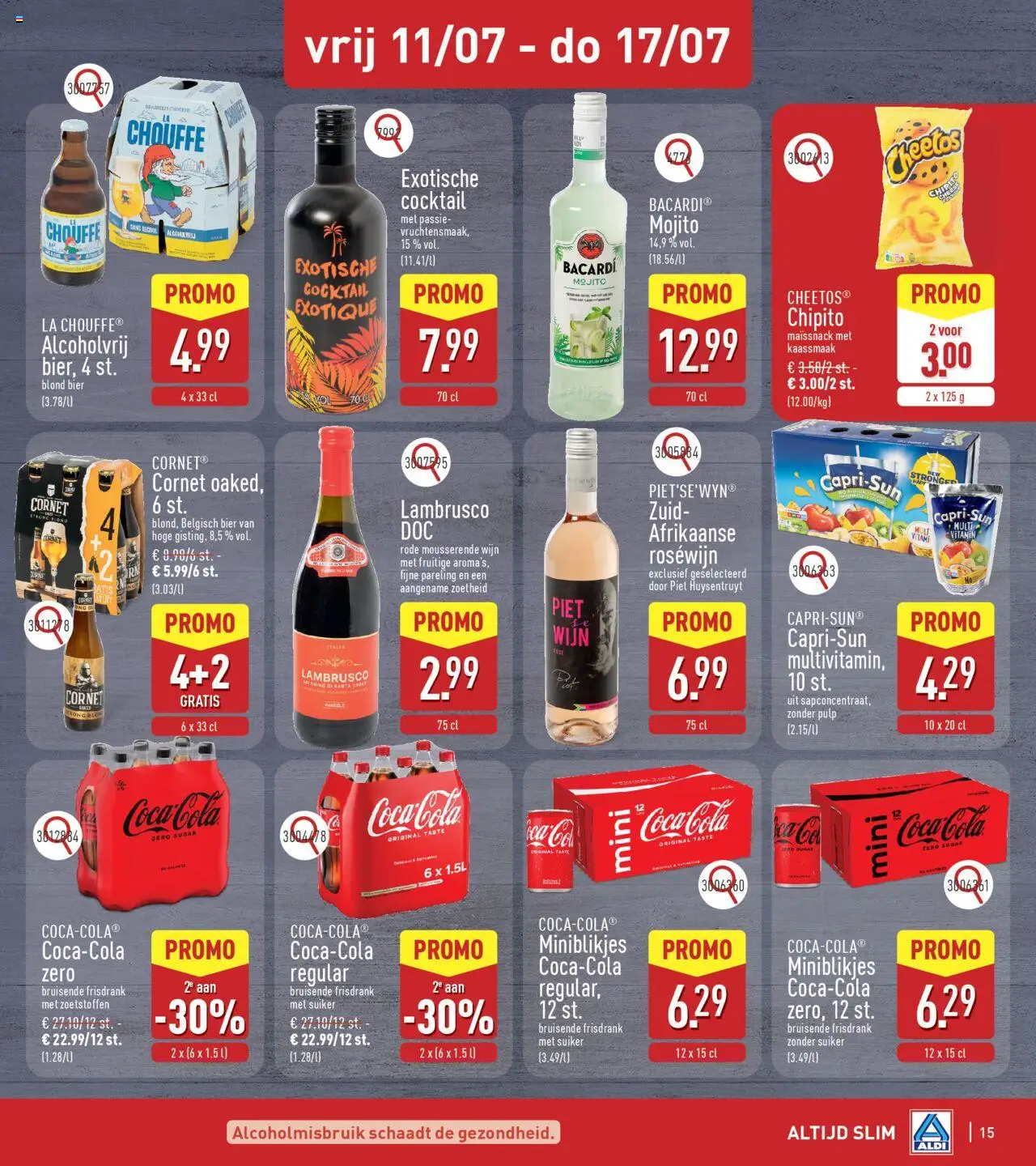  | Pagina: 15 | Producten: Wijn, Bier, Cheetos, Lasagne tészta