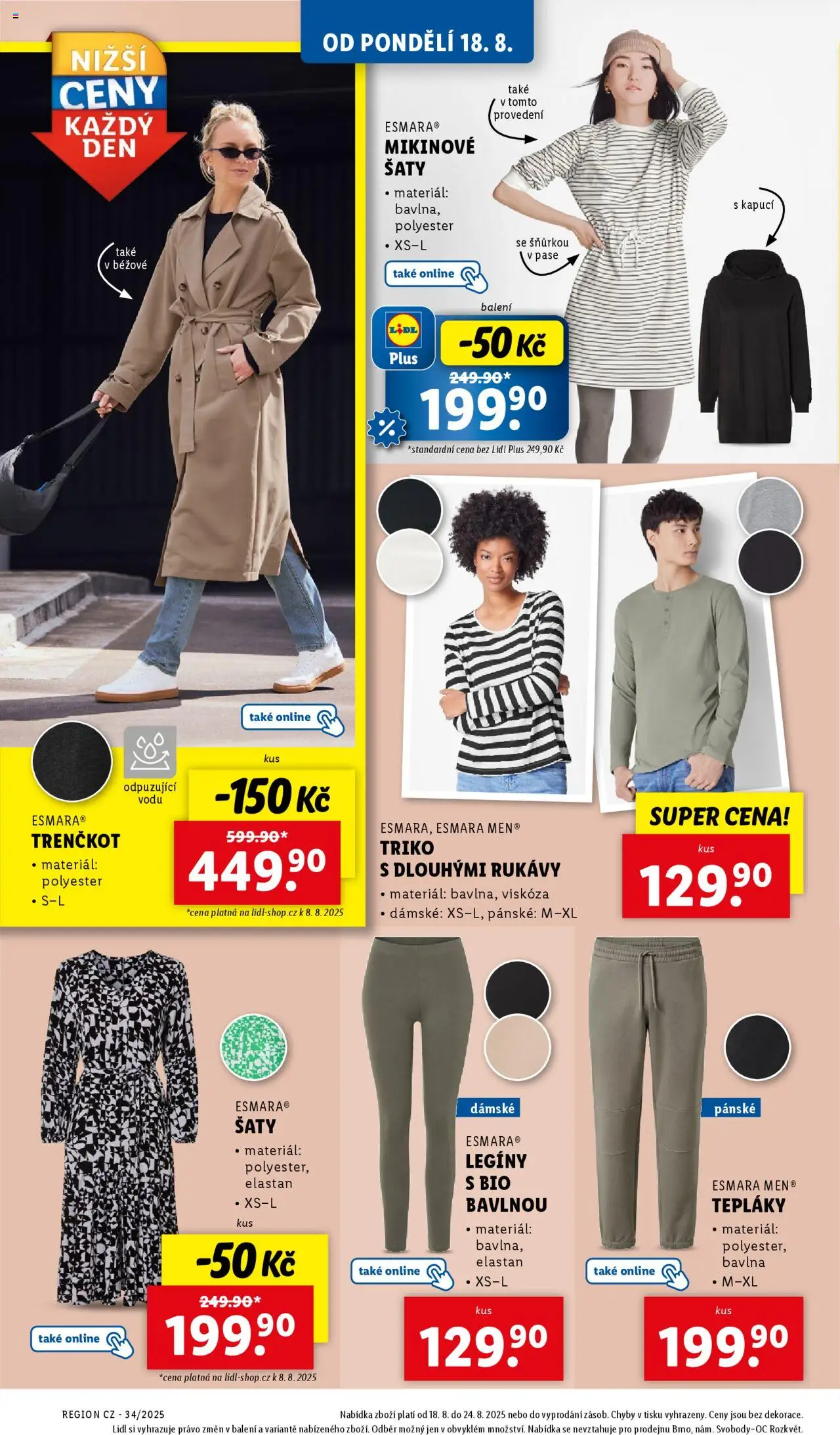 Lidl leták od 18.08.2025 | Strana: 42 | Produkty: Šaty, Legíny, Tepláky