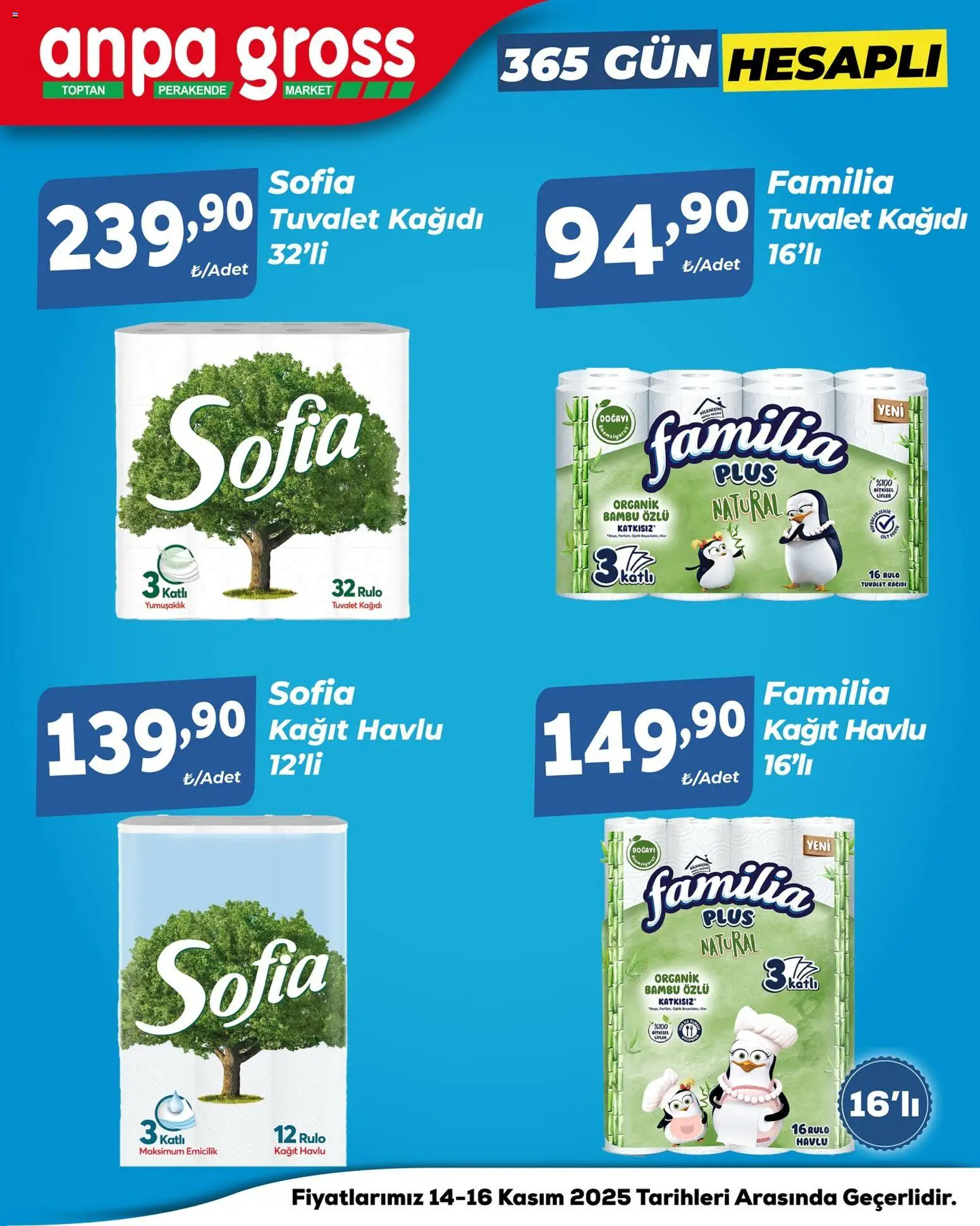 Anpa Gross Temizlikte, bakımda, ferahlıkta - 14.11.2025 tarihinden itibaren geçerlidir | Sayfa: 6 | Ürünler: Tuvalet, Kağıt havlu, Tuvalet kağıdı