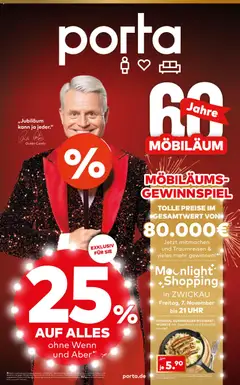 Porta! Möbiläum bei porta mit 25% auf ALLES, ohne Wenn und Aber - Zwickau ab 03.11.2025 gültig