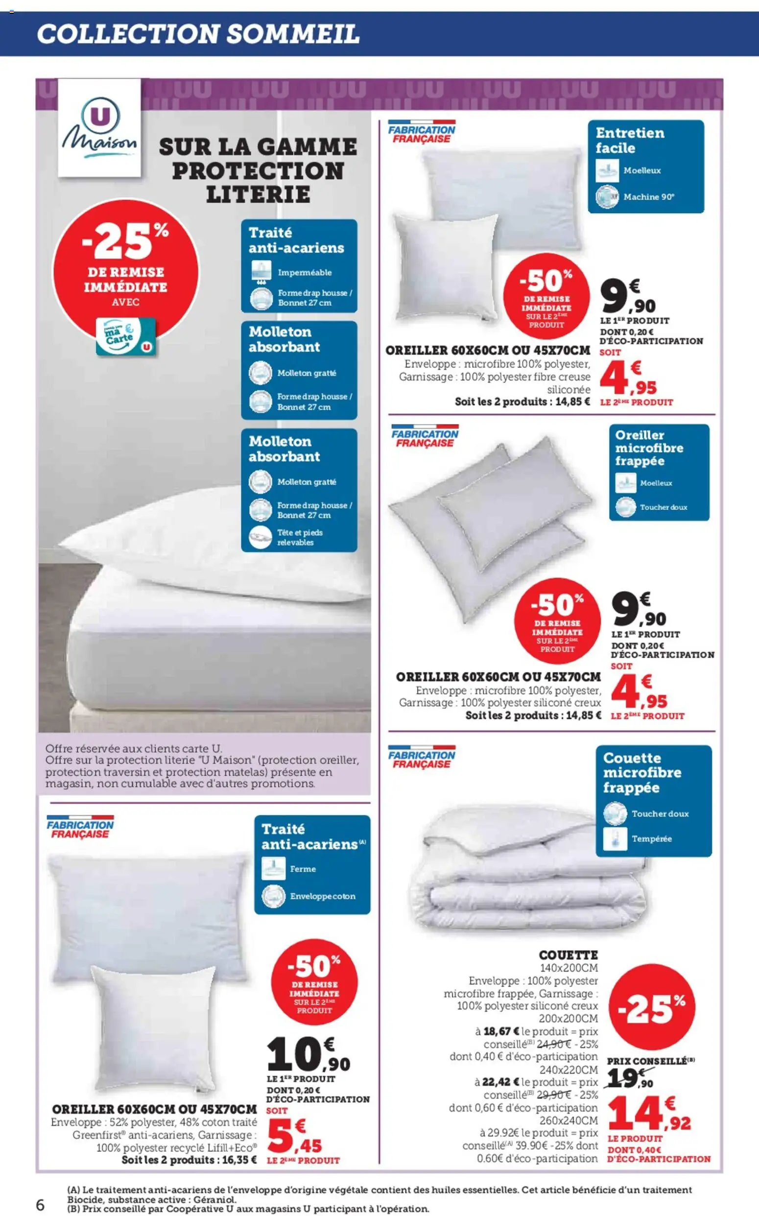 {H1} | Page: 6 | Produits: Coton, Oreiller, Literie, Couette