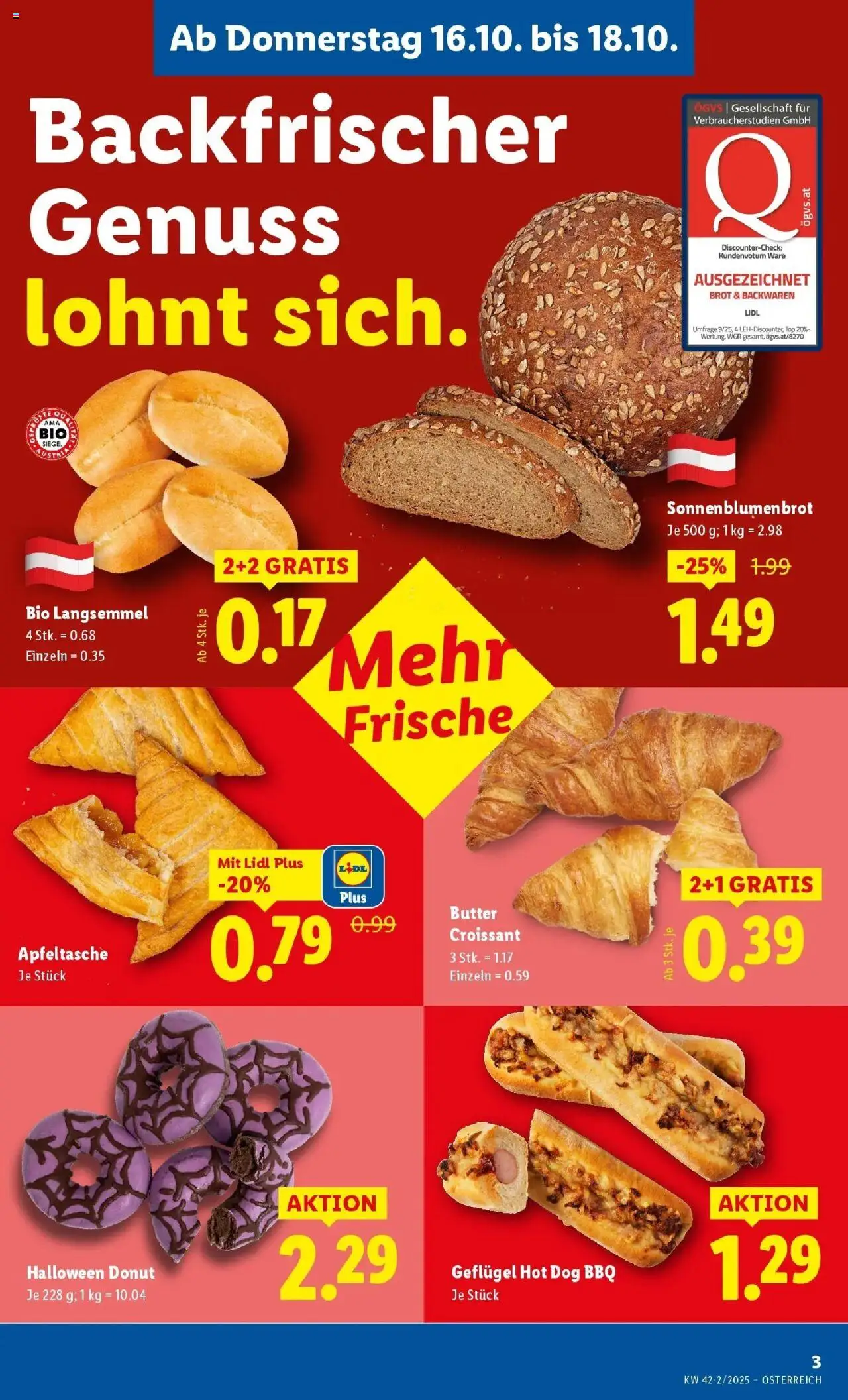 Lidl Flugblatt - Jenbach, Eferding, Dornbirn gültig ab 15.10.2025 | Seite: 7 | Produkte: Butter, Brot