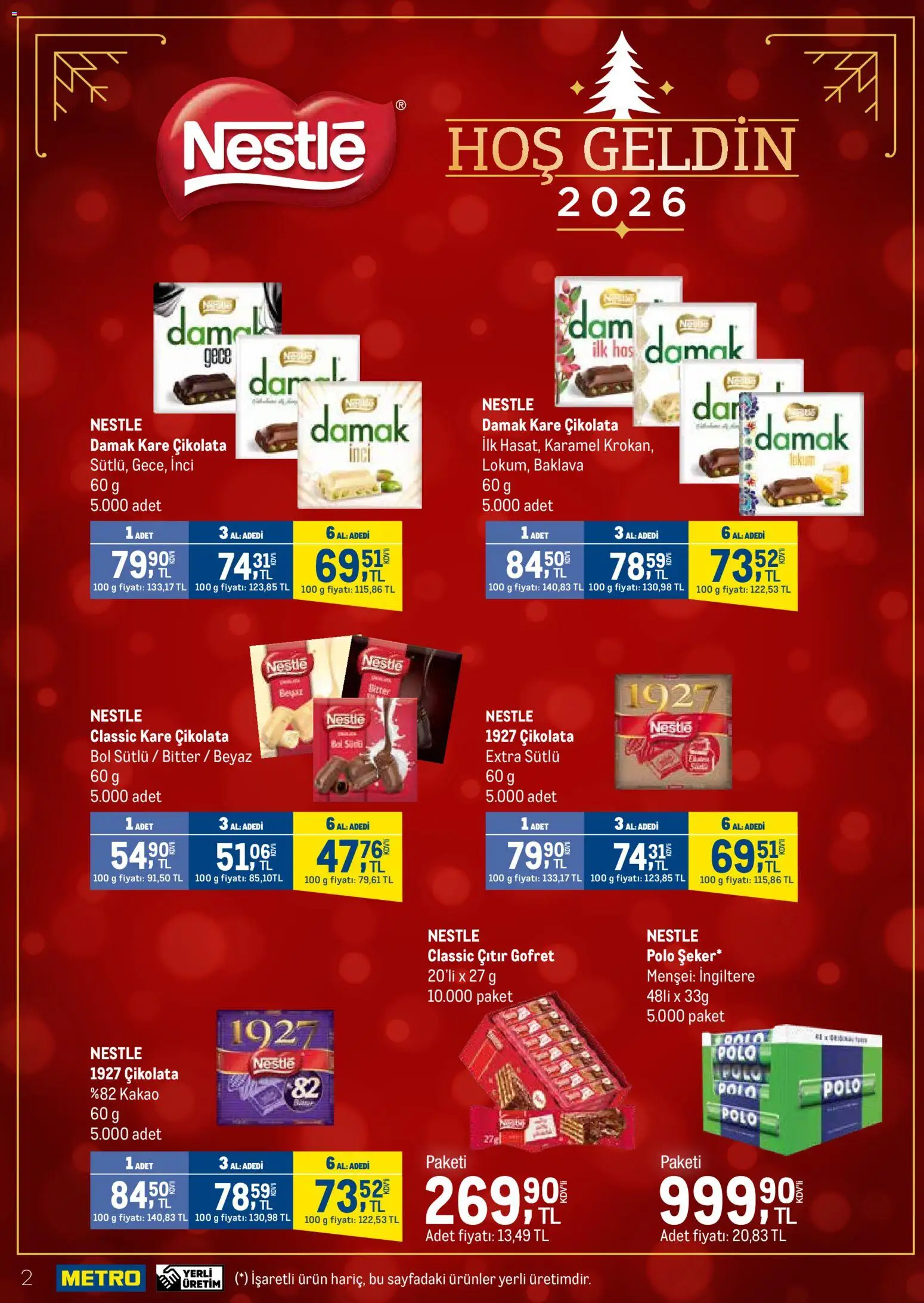 Metro - Yılbaşı Şekerleme Kataloğu - 15.12.2025 tarihinden itibaren geçerlidir | Sayfa: 2 | Ürünler: Gofret, Çikolata