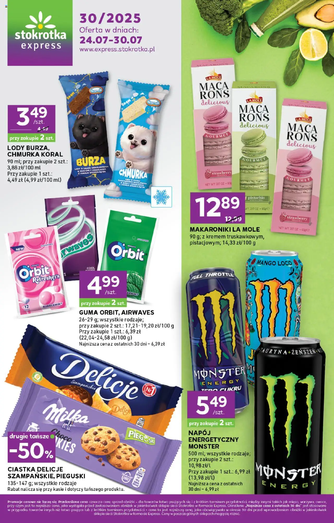 Stokrotka Gazetka - Express od 24.07.2025 | Strona: 1 | Produkty: Mango, Milka, Ciastka, Lody