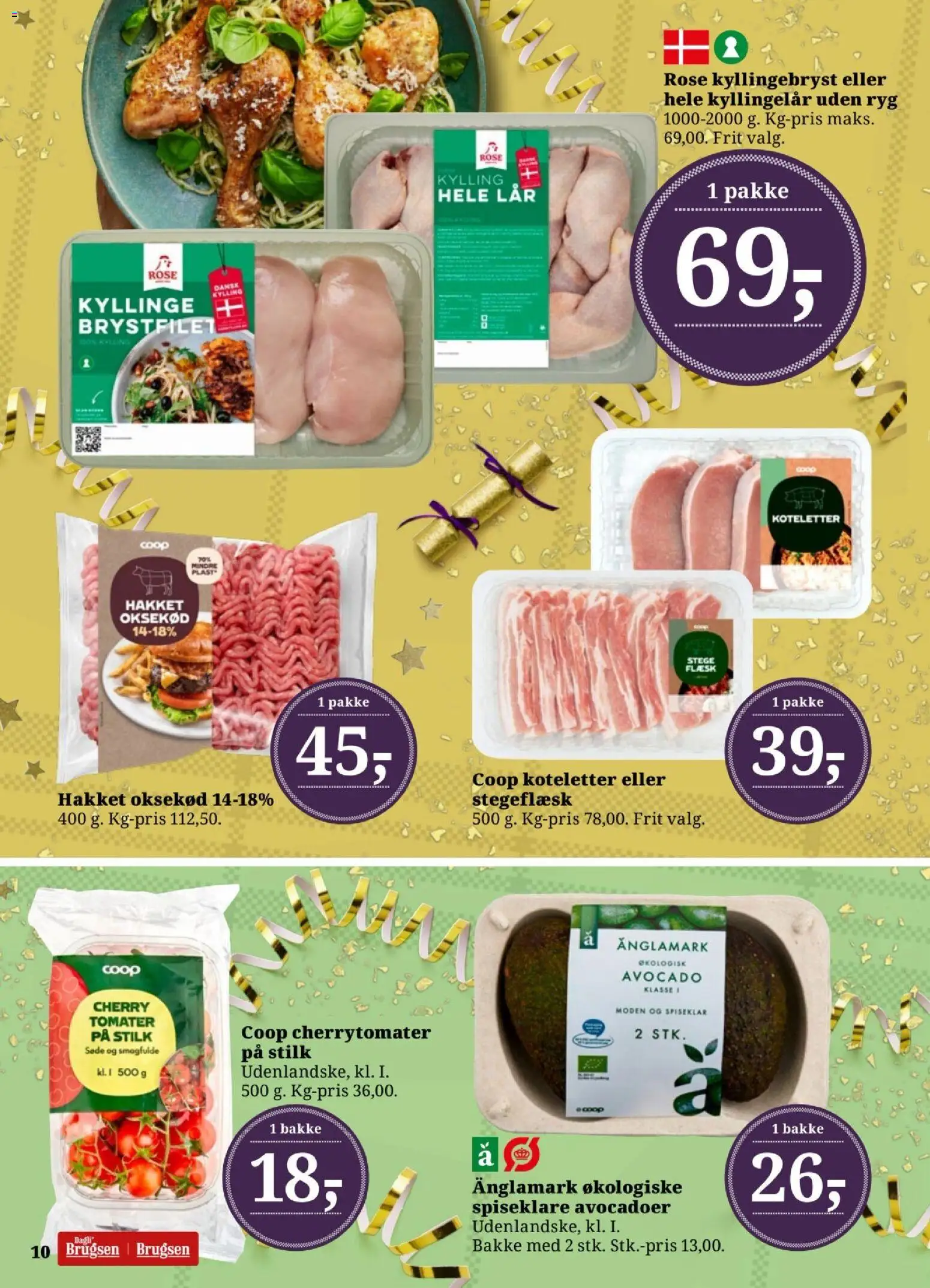 Dagli'Brugsen tilbudsavis – gyldig fra 27.12.2025 | Side: 10 | Produkter: Tomater, Koteletter, Oksekød, Cherry