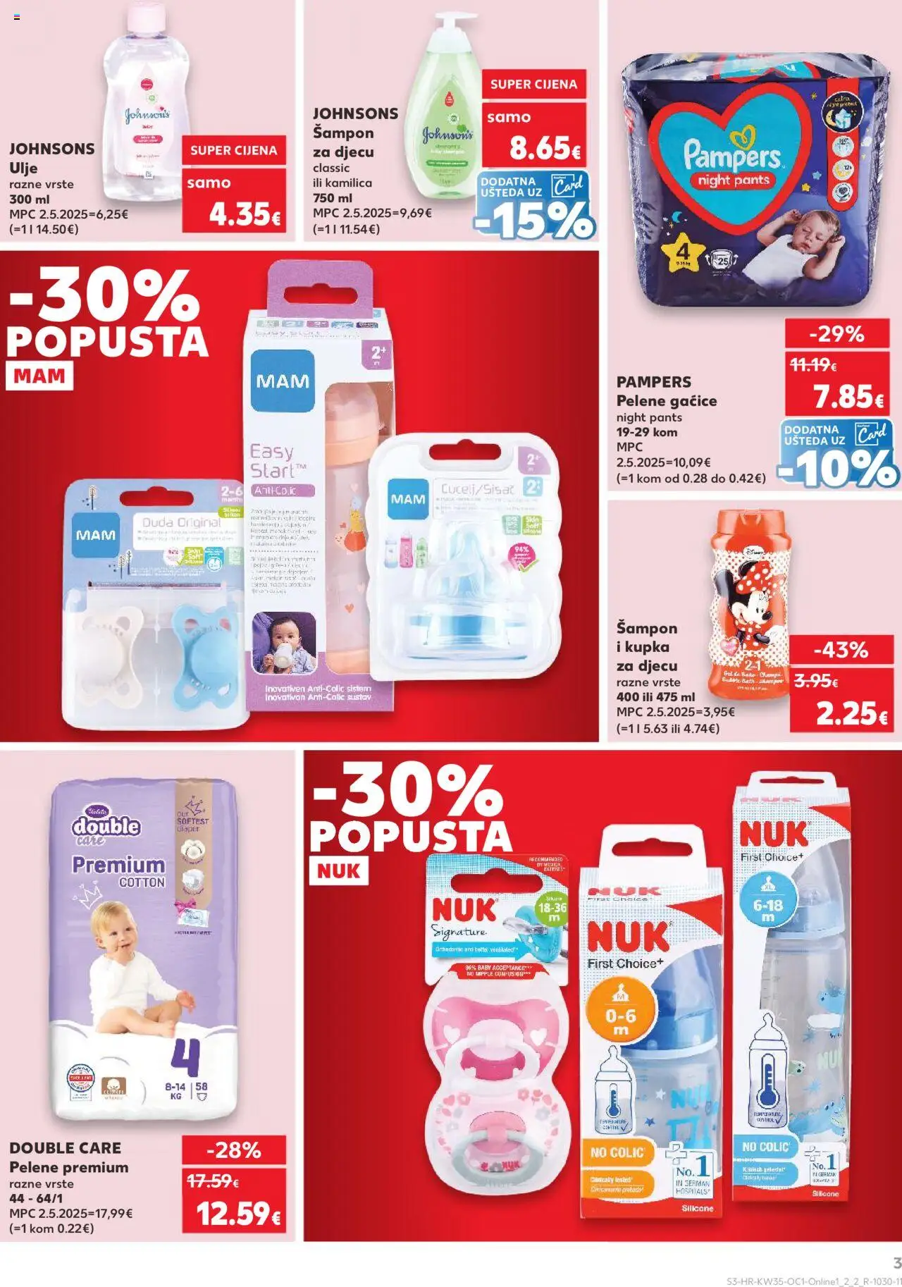 Kaufland katalog | vrijedi od 27.08.2025 | Stranica: 3 | Proizvodi: Šampon, Ulje, Gaćice, Pampers