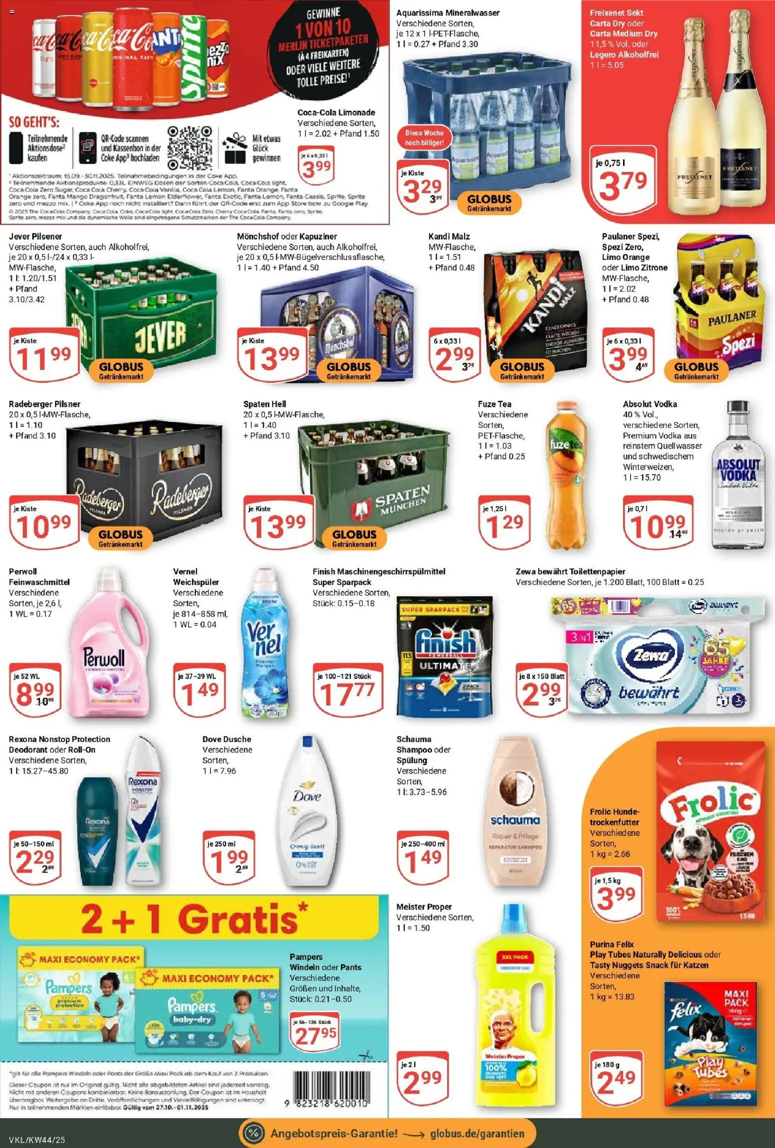 Globus prospekt Völklingen	 – gültig ab 26.10.2025 | Seite: 5 | Produkte: Monchshof, Zitrone, Coca cola zero, Toilettenpapier