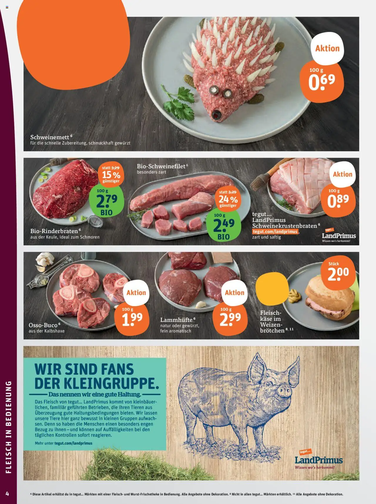 Tegut Prospekt – gültig ab 06.10.2025 | Seite: 6 | Produkte: Käse, Fleisch