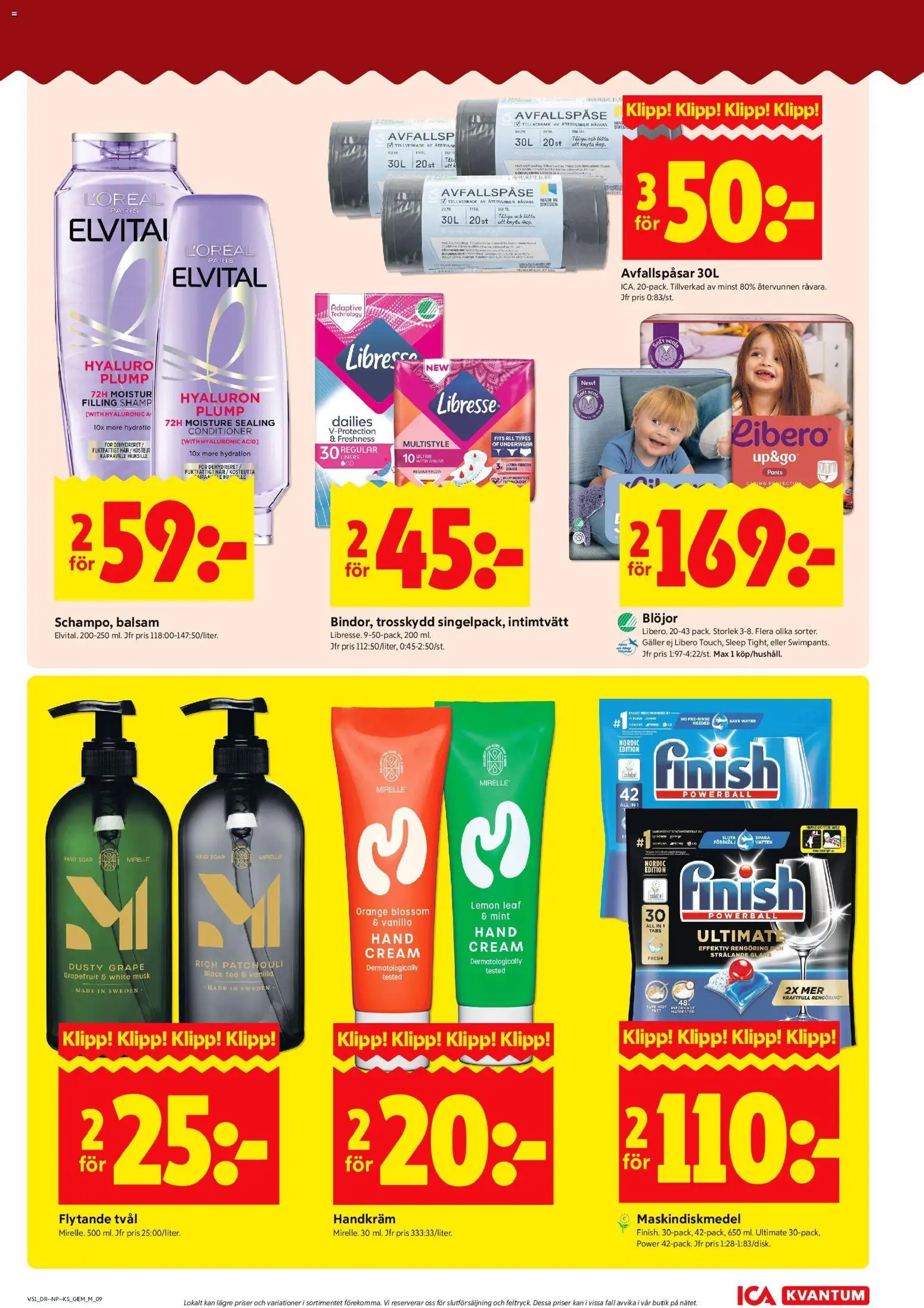 ICA Kvantum reklamblad aktuell från 15.12.2025 | Sida: 11 | Produkter: Balsam, Avfallspåsar, Handkräm, Tvål