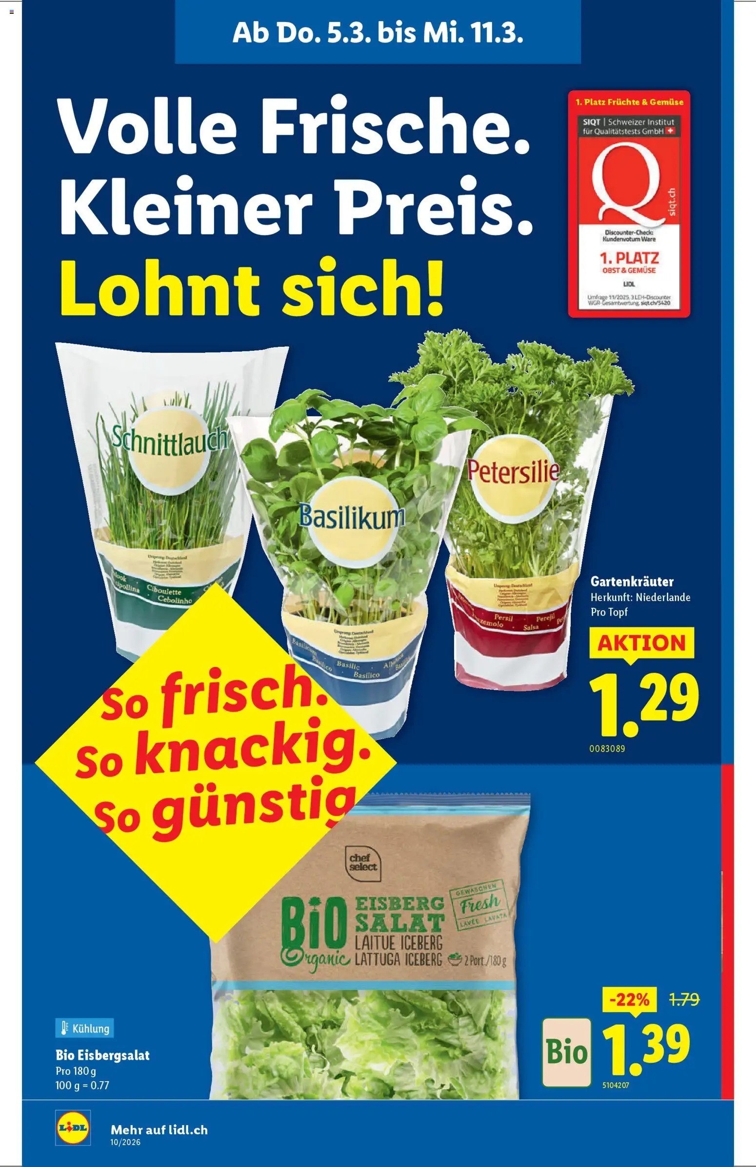Lidl Aktionen – gültig ab 05.03.2026 | Seite: 4 | Produkte: Gemüse, Früchte, Petersilie, Salat
