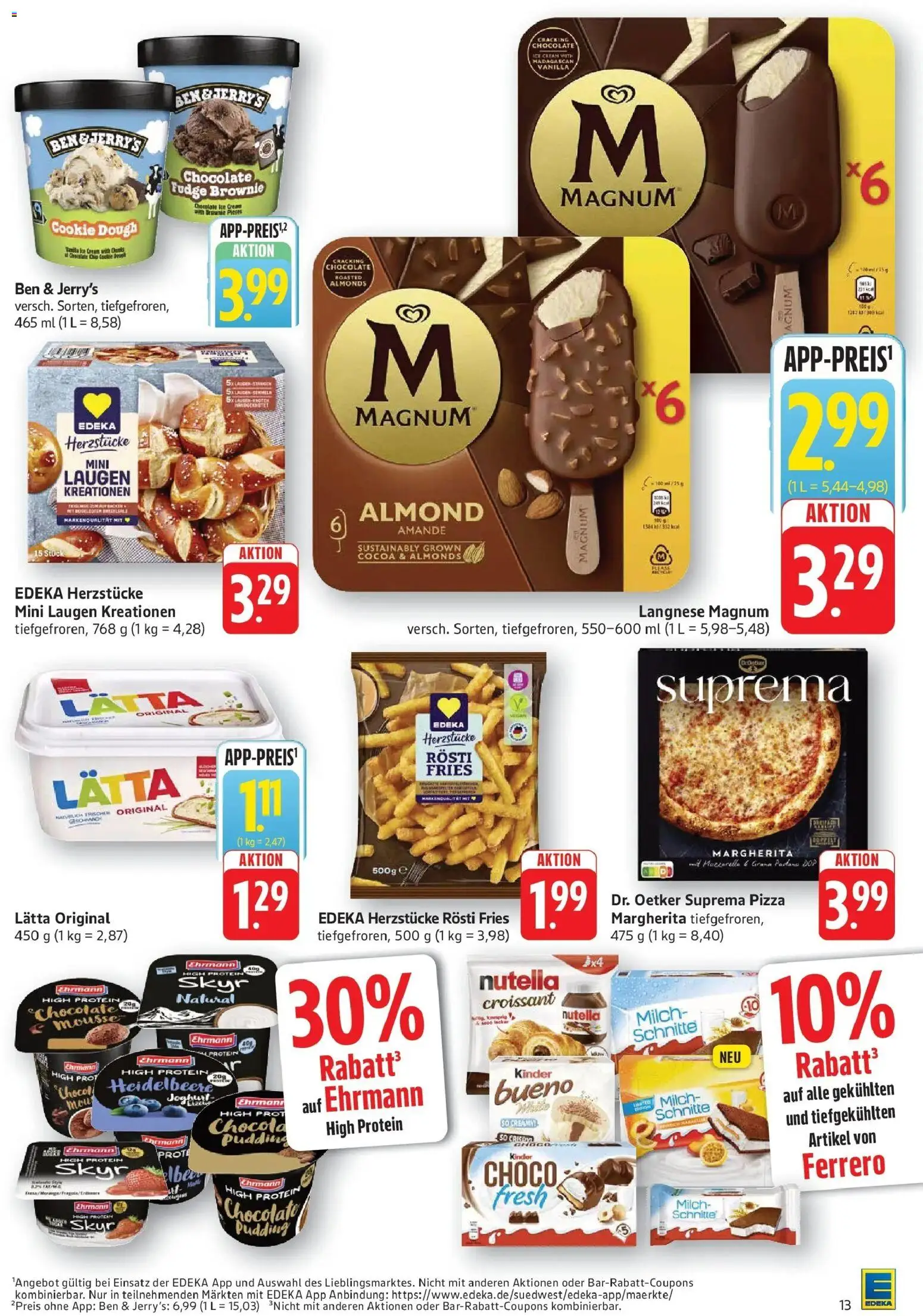 Edeka prospekt Geislingen	 – gültig ab 02.03.2026 | Seite: 13 | Produkte: Milch, Kinder bueno, Pudding, Croissant