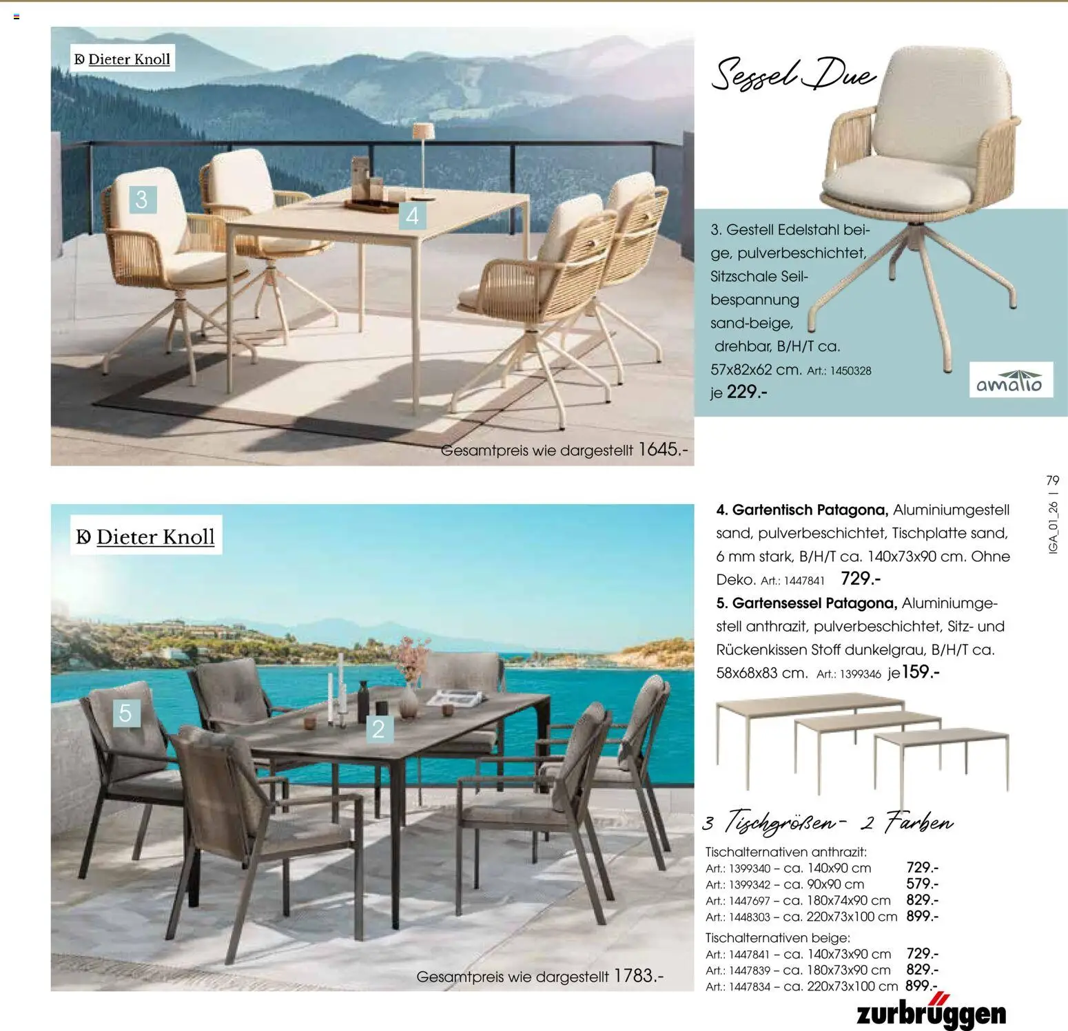 Zurbrüggen Sommer 2026 – gültig ab 19.03.2026 | Seite: 79 | Produkte: Sessel