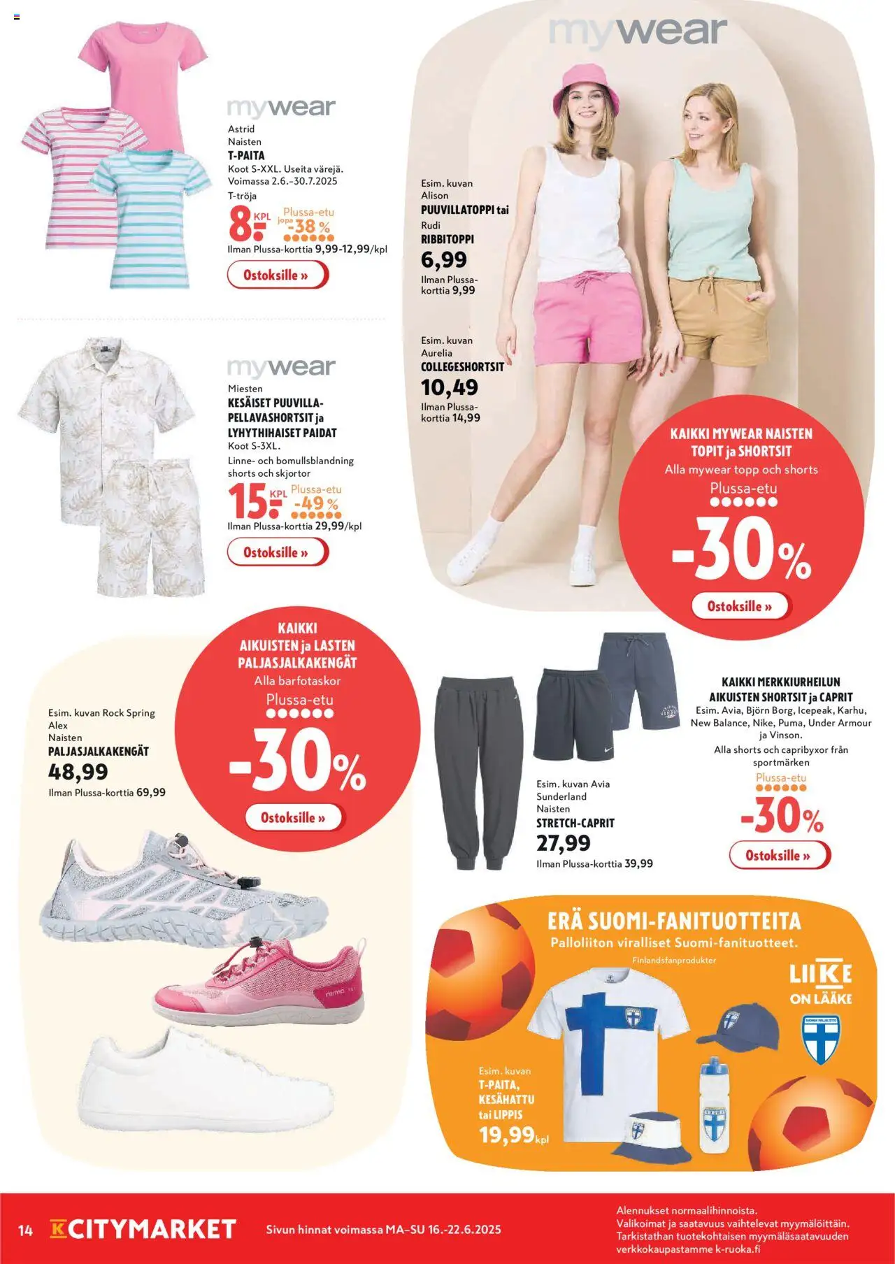  | Sivu: 14 | Tuotteet: Paljasjalkakengät, Shortsit, Lippis, Topit