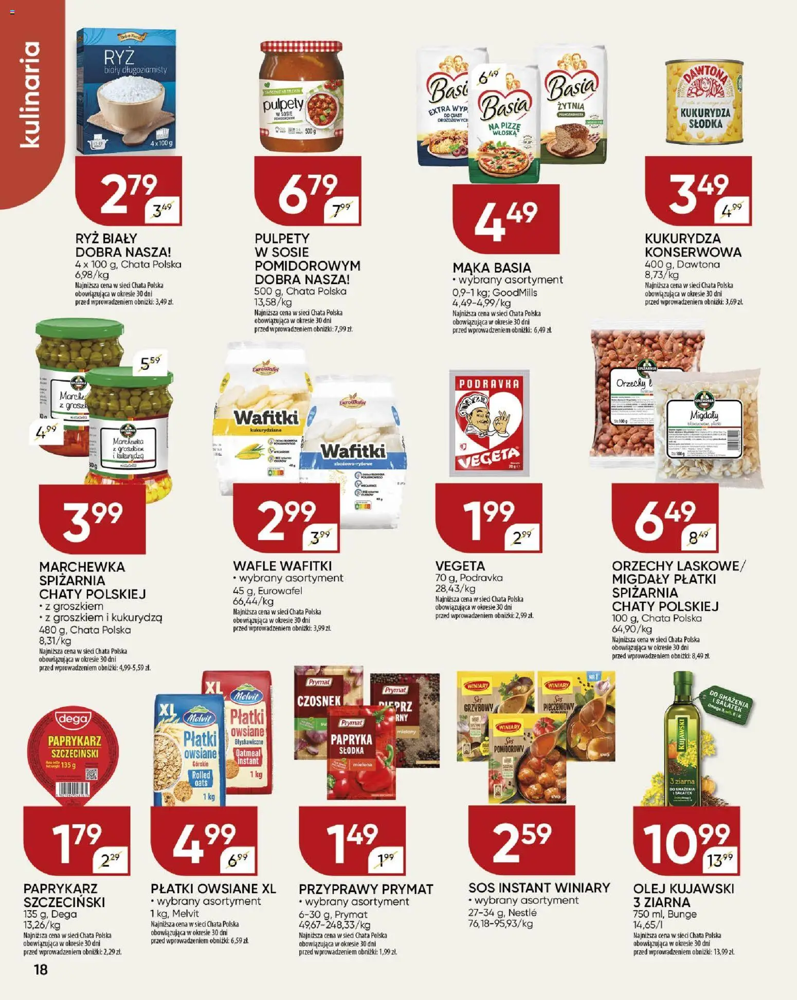 Chata Polska - Gazetka od 06.11.2025 | Strona: 18 | Produkty: Olej kujawski, Ryż, Marchewka, Przyprawy