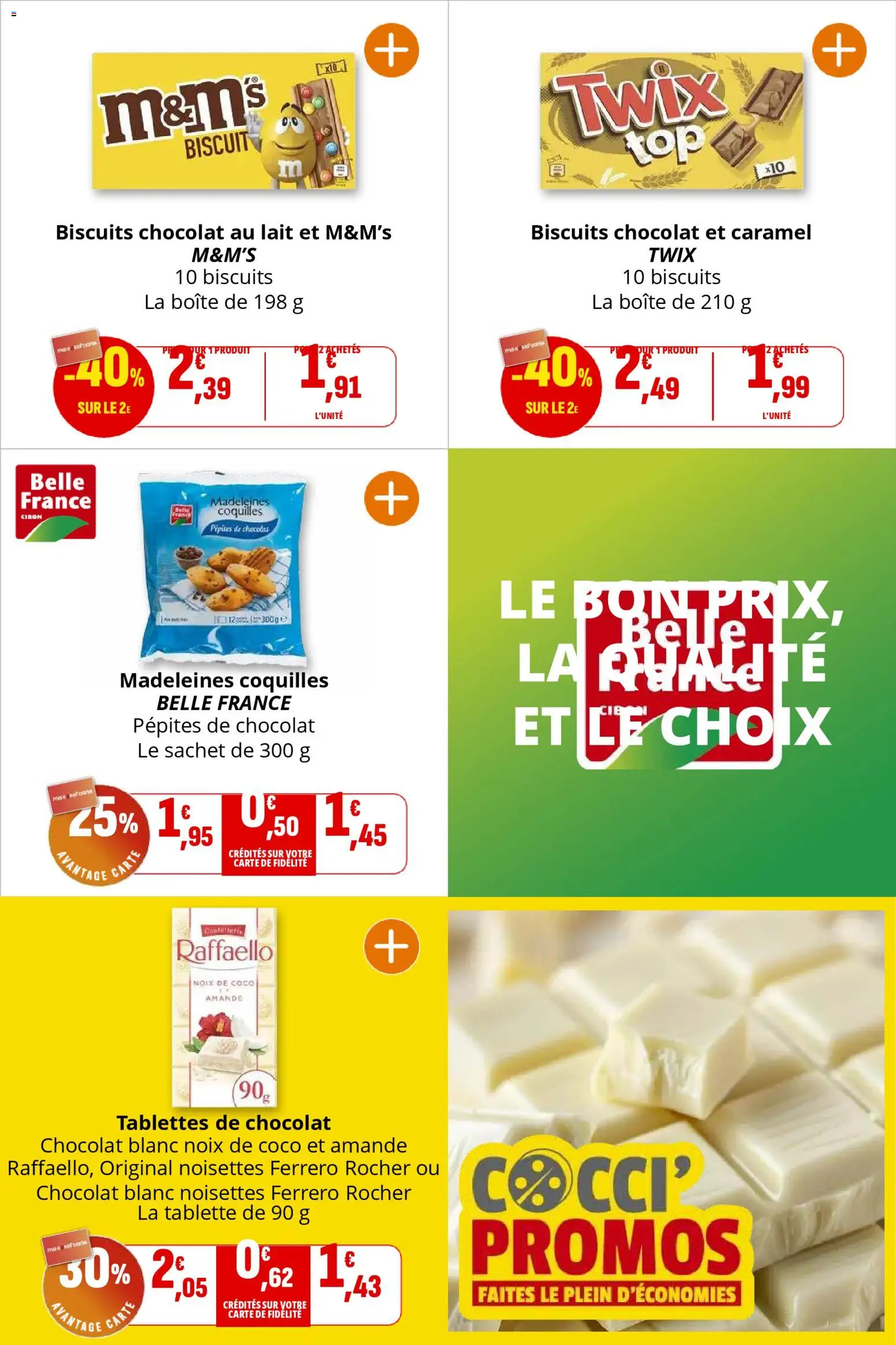 {H1} | Page: 25 | Produits: Tablette, Noix de coco, Pépites de chocolat, Chocolat