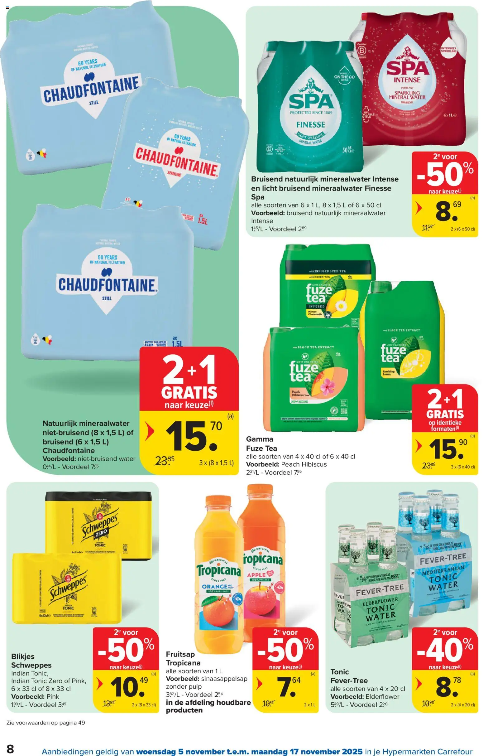 {H1} | Pagina: 8 | Producten: Zsalukő, Tropicana, Mineraalwater