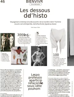 Les dessous d'histo, Voyage dans le temps à la découverte de la manière dont l'homme couvre son entrejambe, de la feuille de iguierau boxer. ab 13.10.2025 gültig | Seite: 46 | Produkte: Dessous