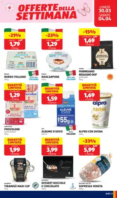 Anteprima del volantino PRIMIS PARMIGIANO REGGIANO DOP, Grattugiato, 100 g valido a partire dal 30.03.2026 | Pagina: 9 | Prodotti: Provolone, Cioccolato, Latte, Nocciole