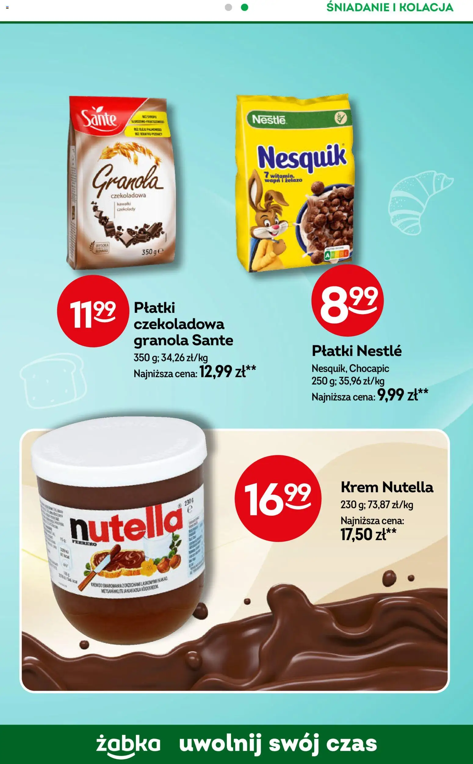 Żabka gazetka - Codzienne produkty od 22.04.2026 | Strona: 13 | Produkty: Czekoladowa, Nutella, Płatki, Krem