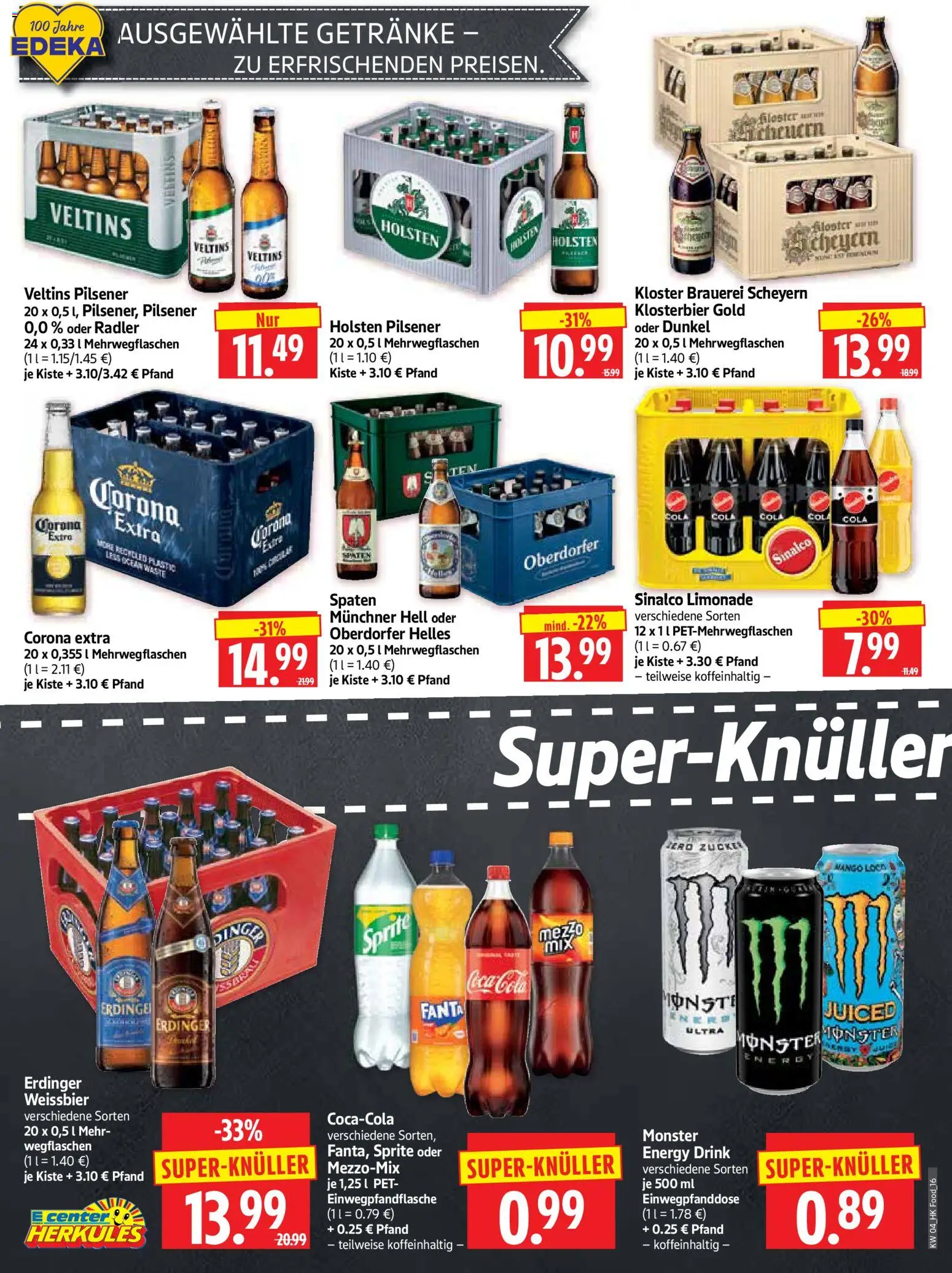 HERKULES Prospekt 	 – gültig ab 19.01.2026 | Seite: 16 | Produkte: Coca cola, Erdinger, Holsten, Veltins