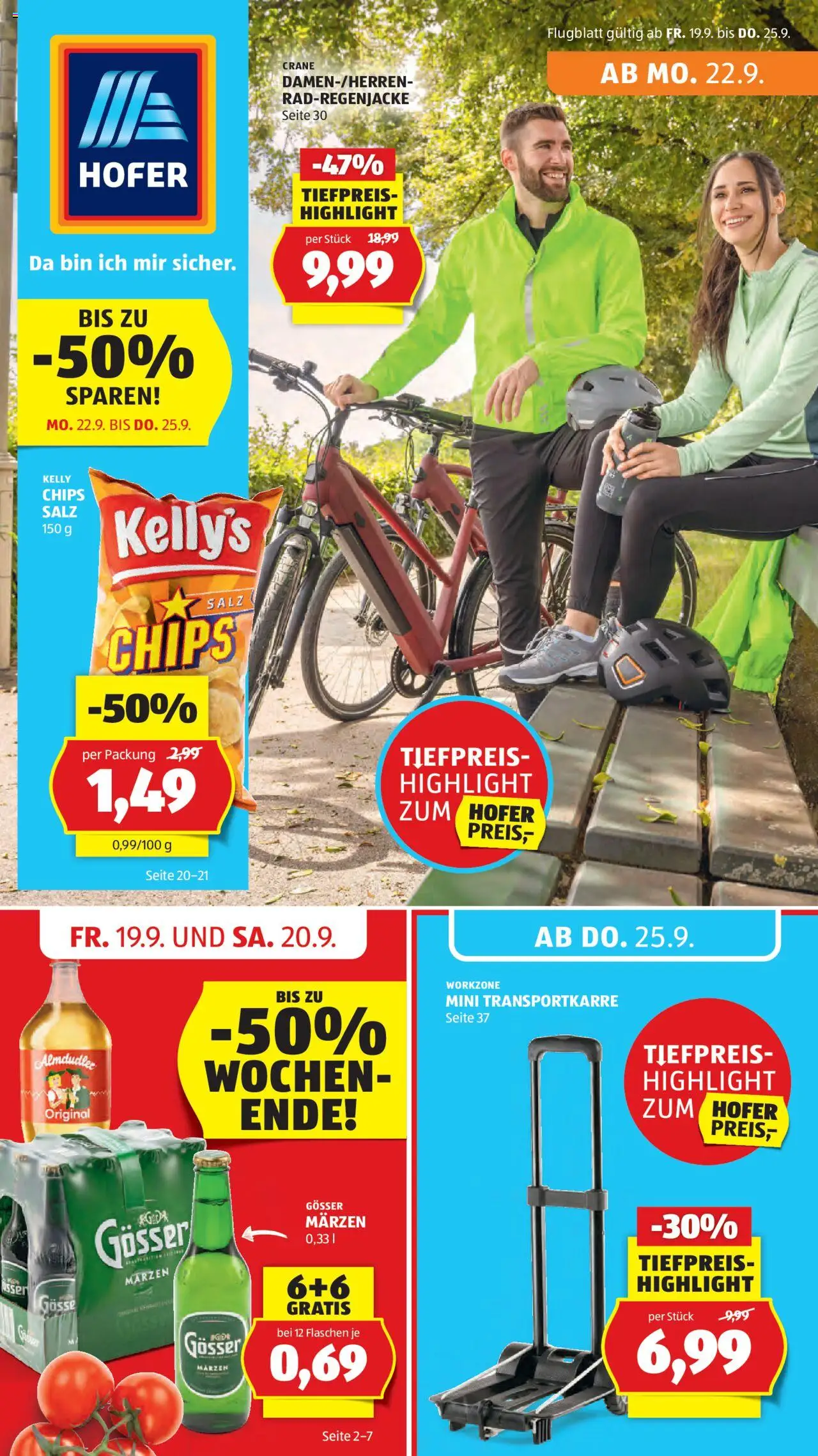 Hofer Flugblatt gültig ab 19.09.2025 | Seite: 1 | Produkte: Chips, Salz