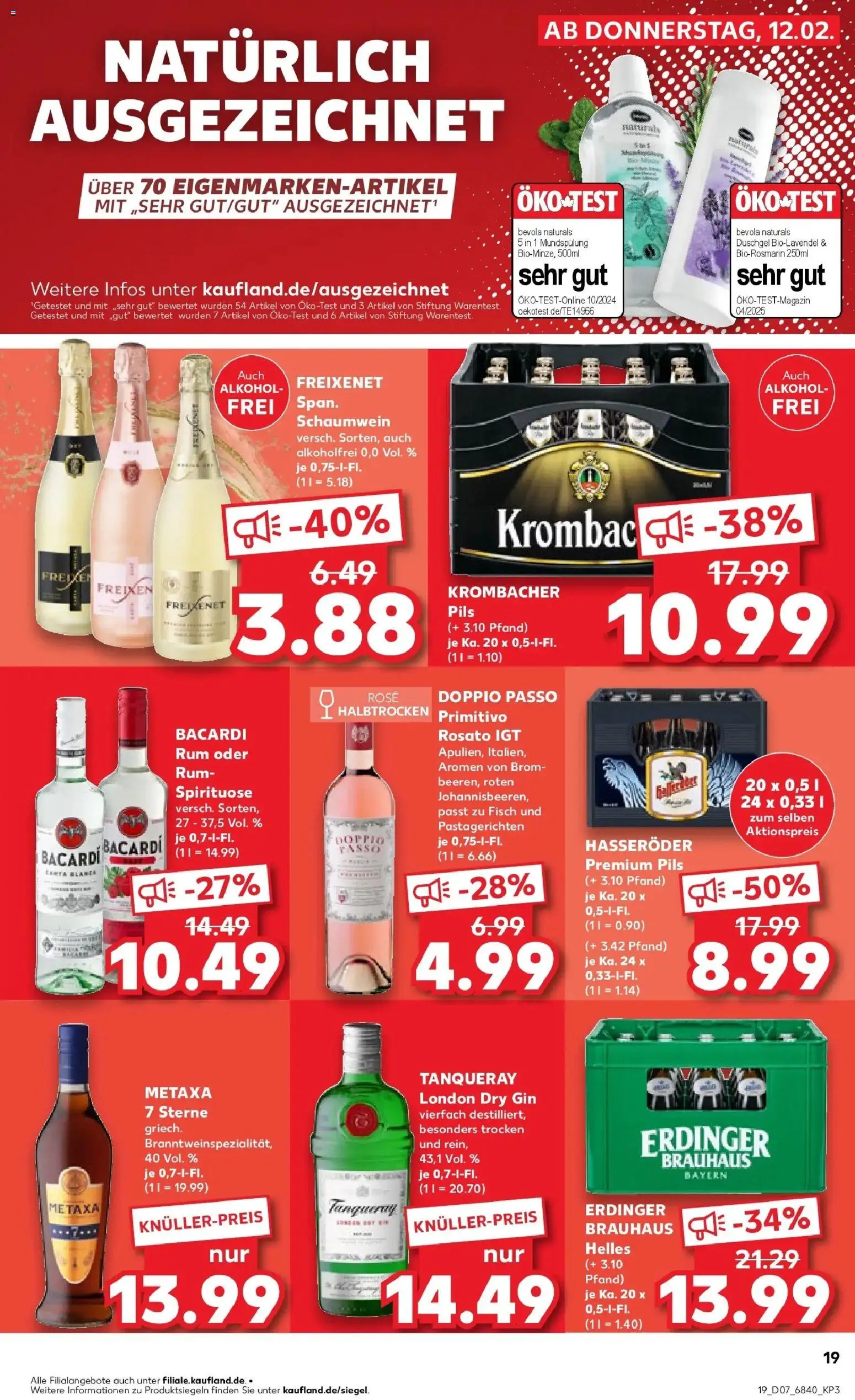Kaufland prospekt Walsrode	 – gültig ab 16.02.2026 | Seite: 19 | Produkte: Metaxa, Duschgel, Doppio Passo, Krombacher
