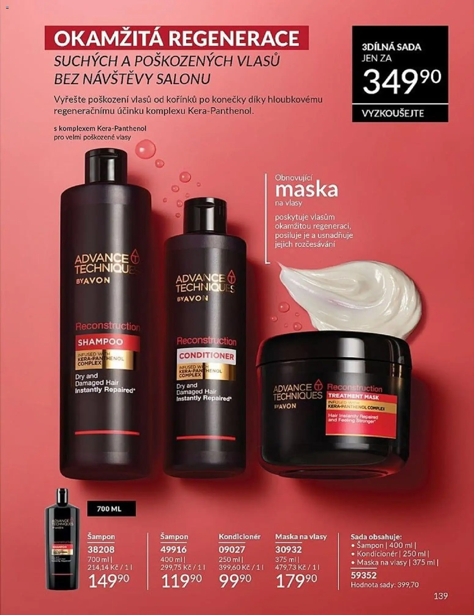Avon Katalog 05/2026 od 01.05.2026 | Strana: 139 | Produkty: Šampon, Kondicionér, Maska na vlasy, Maska