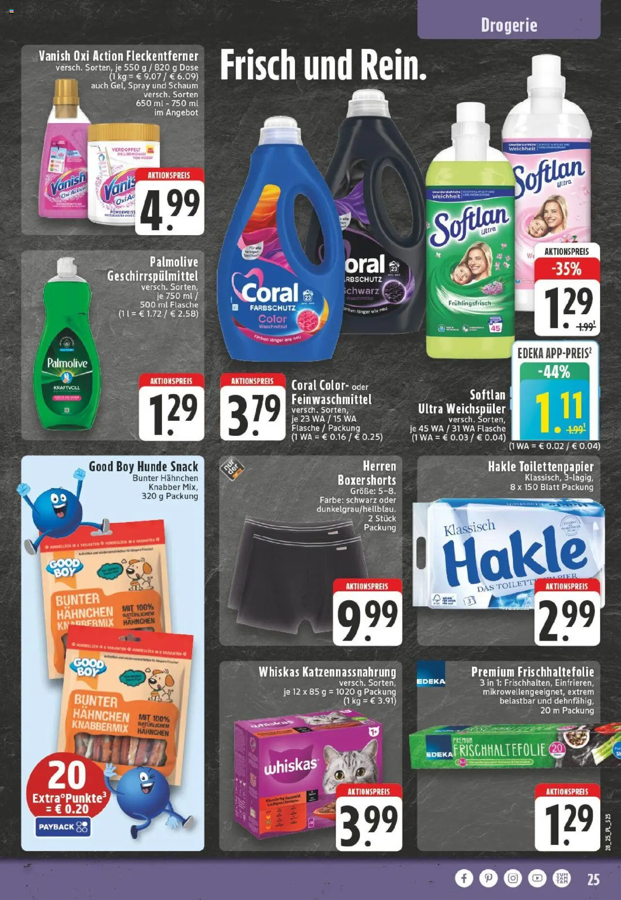 Edeka prospekt Goch	 - gültig ab dem 06.07.2025 | Seite: 25 | Produkte: Waschmittel, Geschirrspülmittel, Boxer, Toilettenpapier