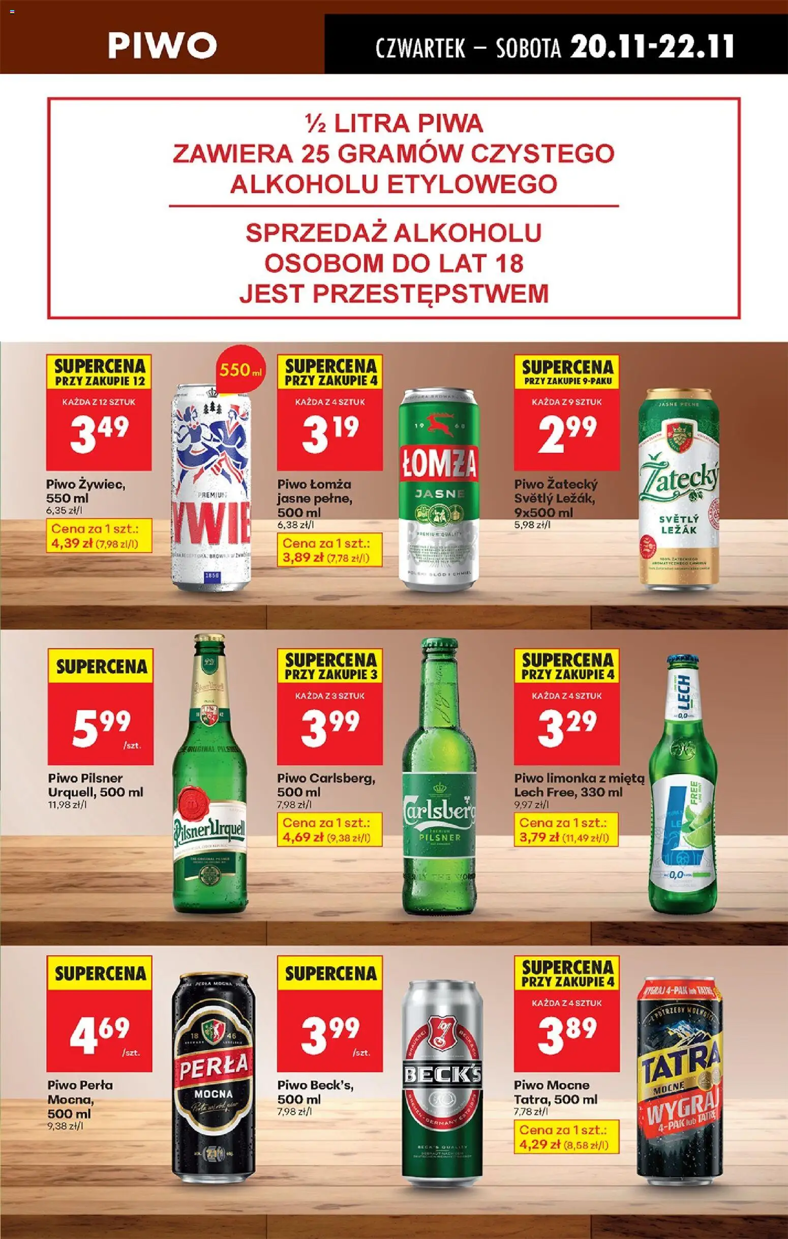 Biedronka gazetka - Oferta w tym tygodniu od 20.11.2025 | Strona: 75 | Produkty: Leżak, Piwo perła, Piwo Carlsberg, Piwo