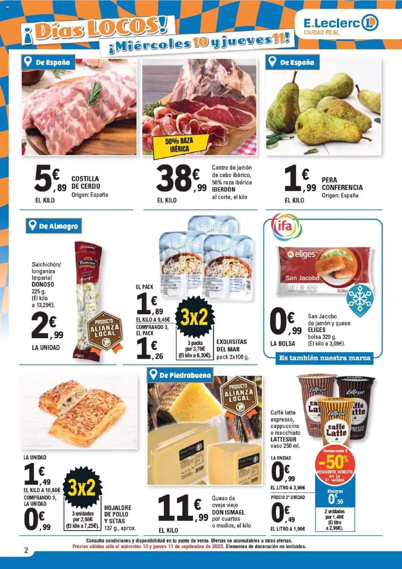 E.Leclerc folleto │ válido desde el 08.09.2025 | Página: 2 | Productos: Queso de oveja, Queso, Cerdo, Longaniza