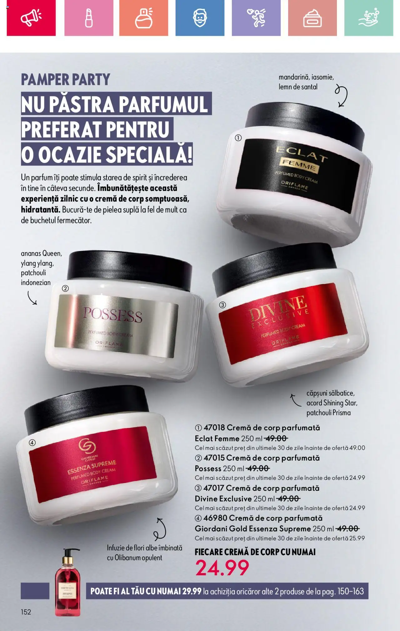 Oriflame catalog 11 2025 – valabil de la 27.07.2025 | Pagină: 152 | Produse: Parfum, Cremă de corp, Ananas, Căpșuni
