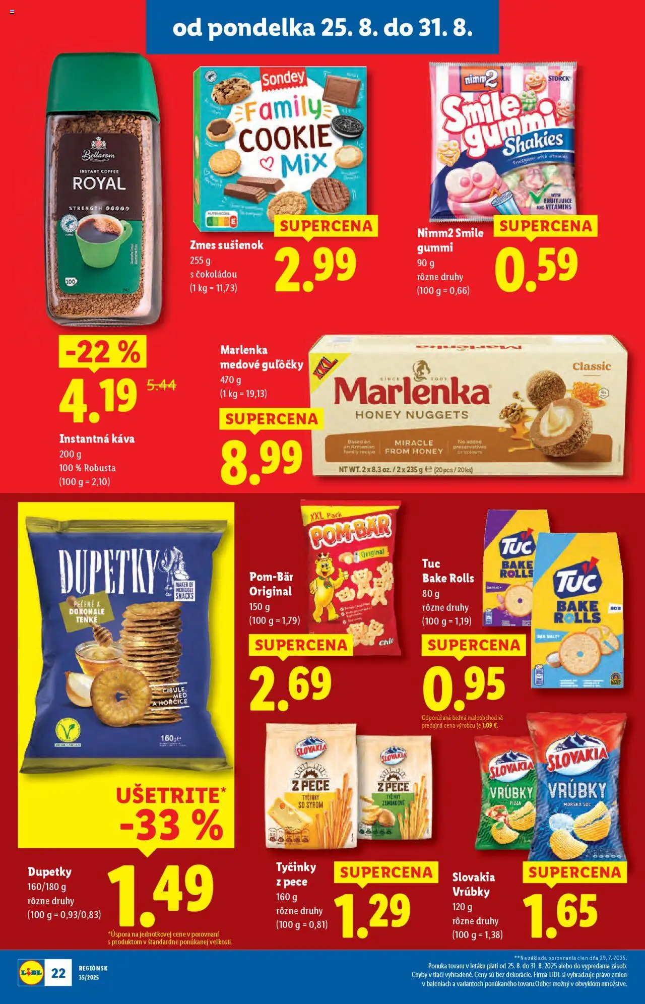 Lidl leták │ platný od 25.08.2025 | Strana: 30 | Produkty: Káva, Pizza, Marlenka, Soľ