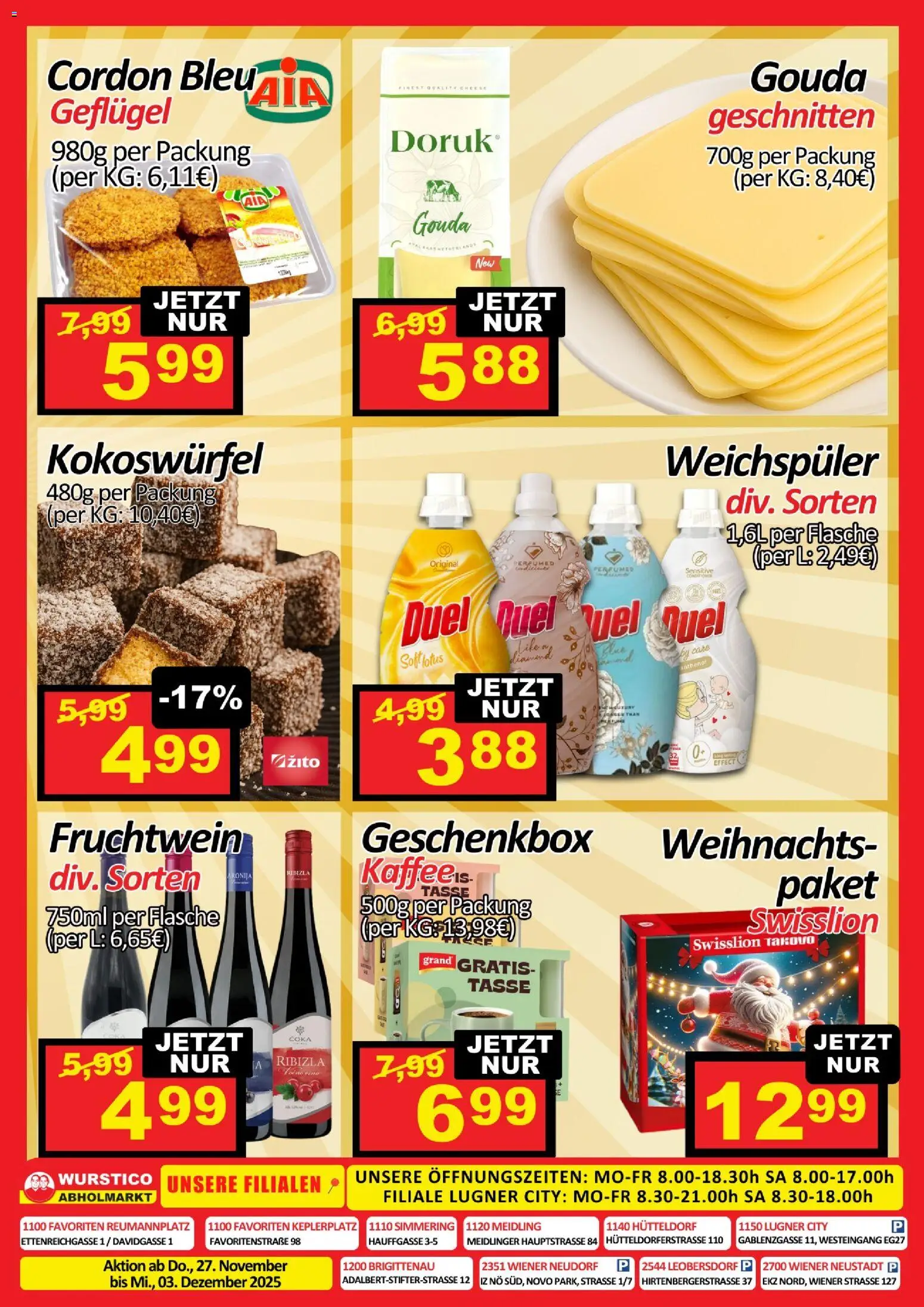 Wurstico Abholmarkt Flugblatt gültig ab 27.11.2025 | Seite: 3 | Produkte: Weichspüler