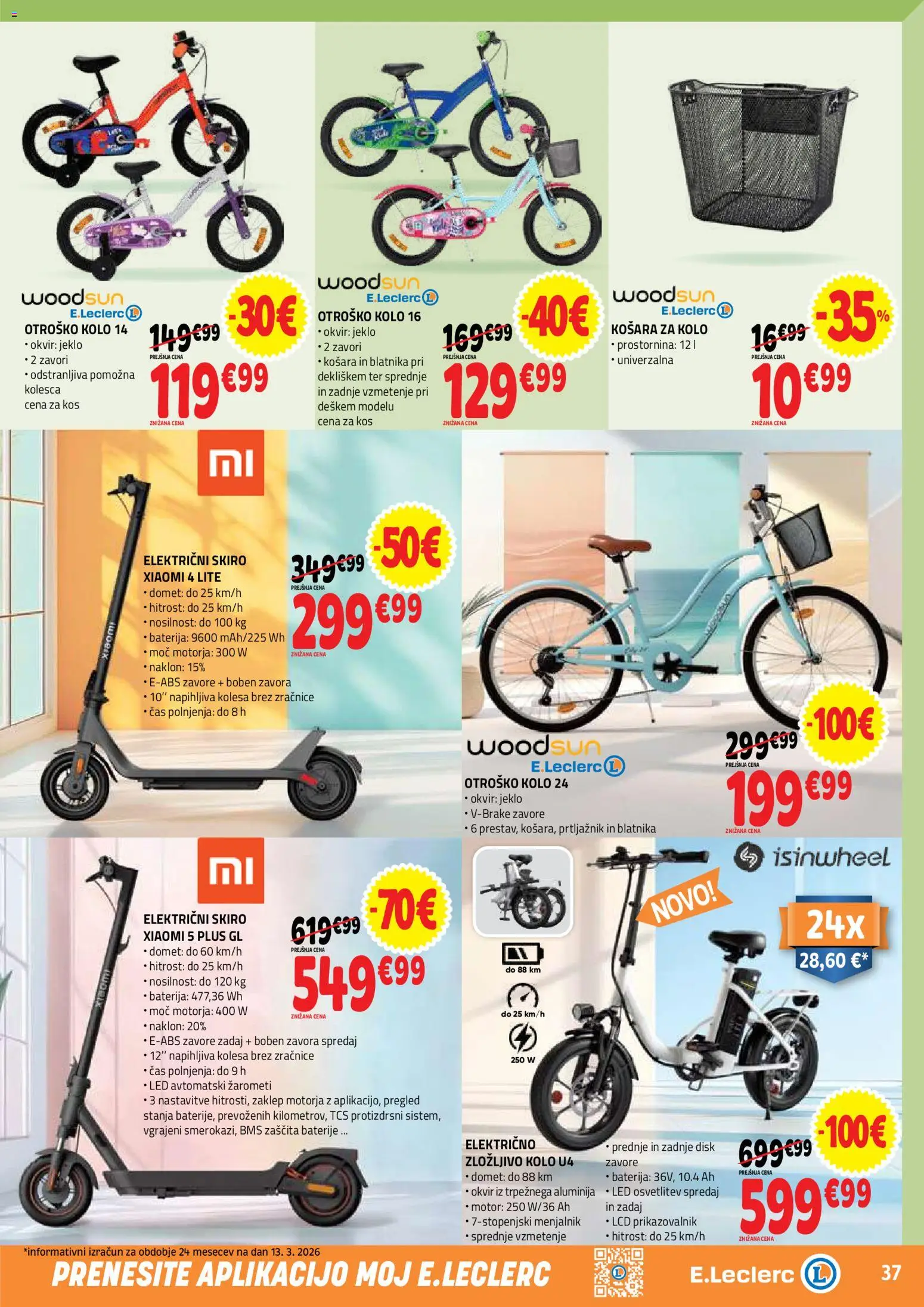 Novi E.leclerc katalog ponudbe – veljaven od 25.03.2026 | Stran: 37 | Izdelki: Baterija, Okvir, Košara, Baterije