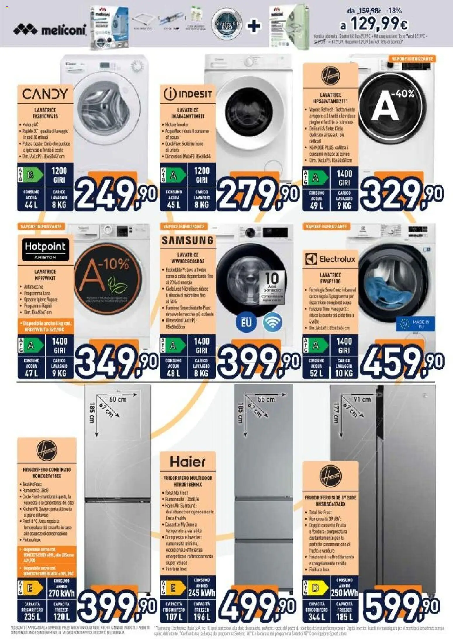 Volantino Unieuro del 03.04.2026 | Pagina: 2 | Prodotti: Acqua, Frutta, Lavatrice, Frigorifero combinato