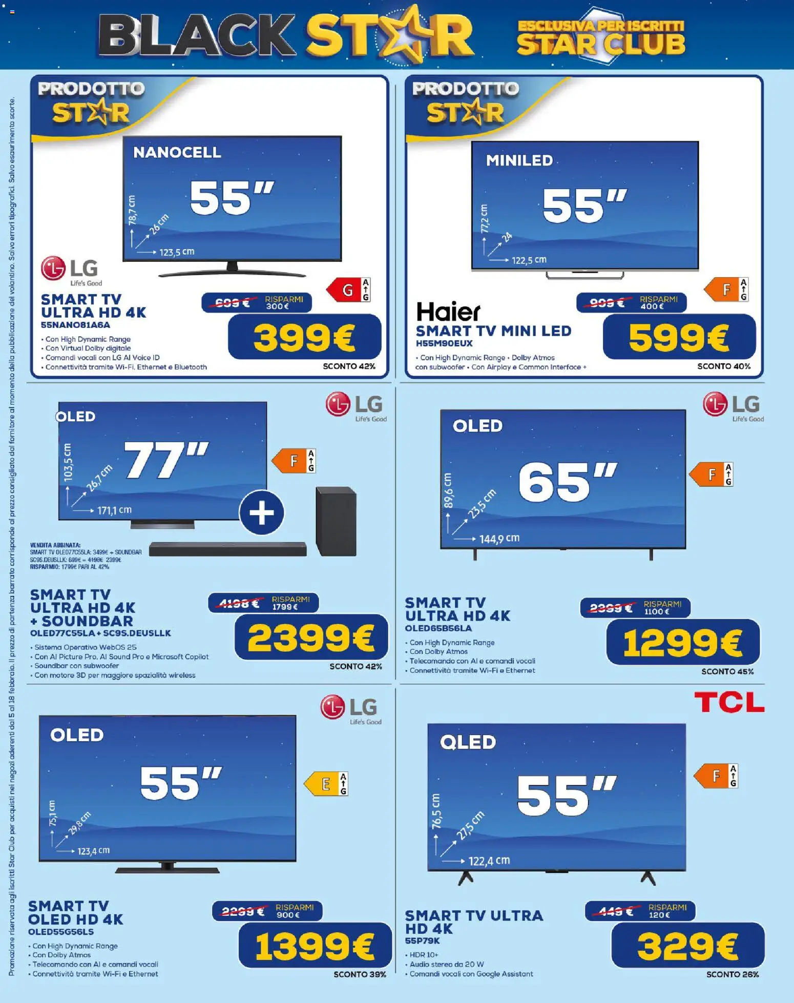 Volantino Euronics del 05.02.2026 | Pagina: 2 | Prodotti: Telecomando, smart TV, Soundbar, Audio