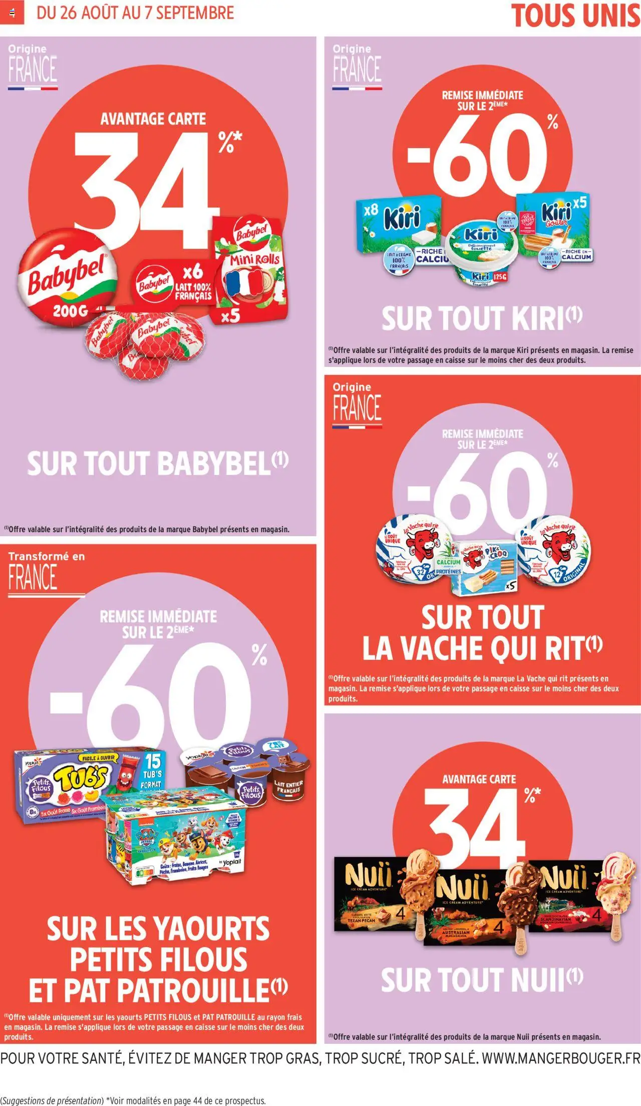  | Page: 4 | Produits: Yaourts, Lait entier, Lait, Crème