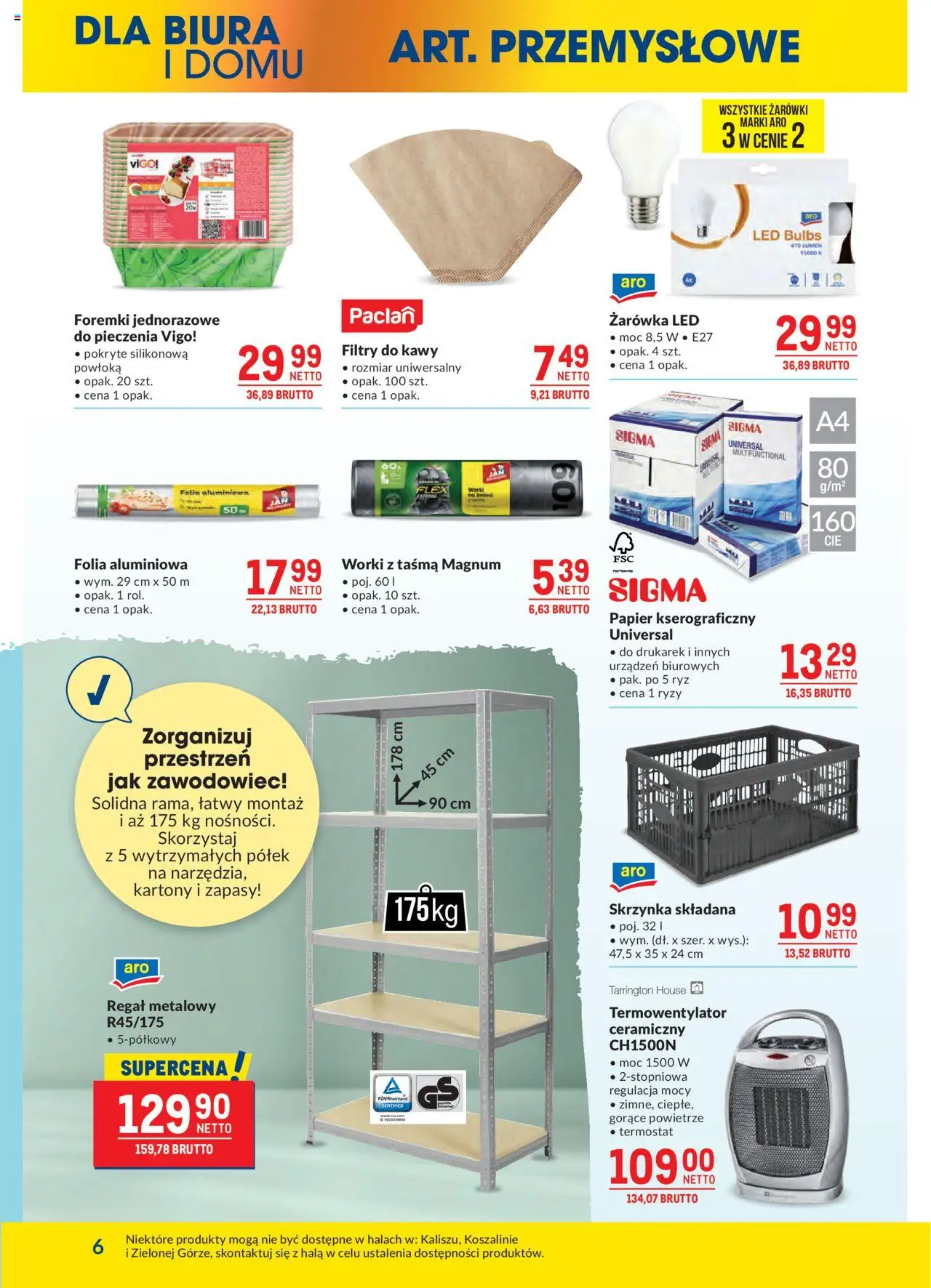 Makro Gazetka od 14.10.2025 | Strona: 6 | Produkty: Regał metalowy, Filtry do kawy, Regał, Żarówki