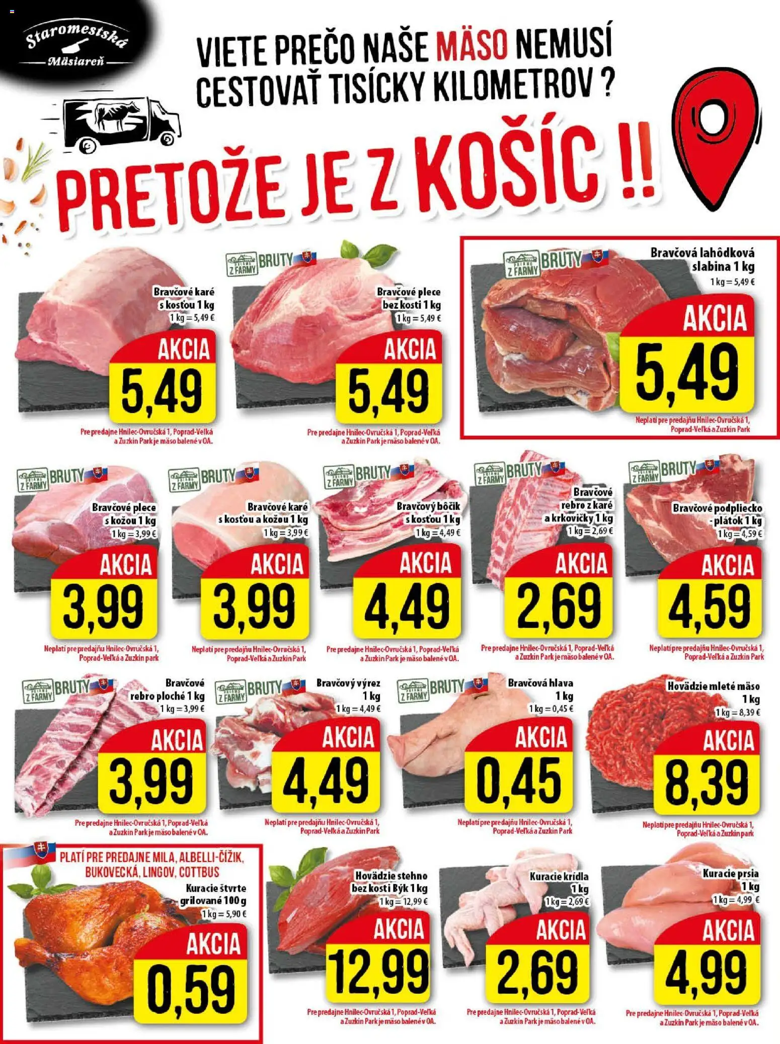 Nové Klas akcie – leták je platný od 02.03.2026 | Strana: 4 | Produkty: Bravčový bôčik, Kuracie prsia, Kuracie krídla, Bravčové karé