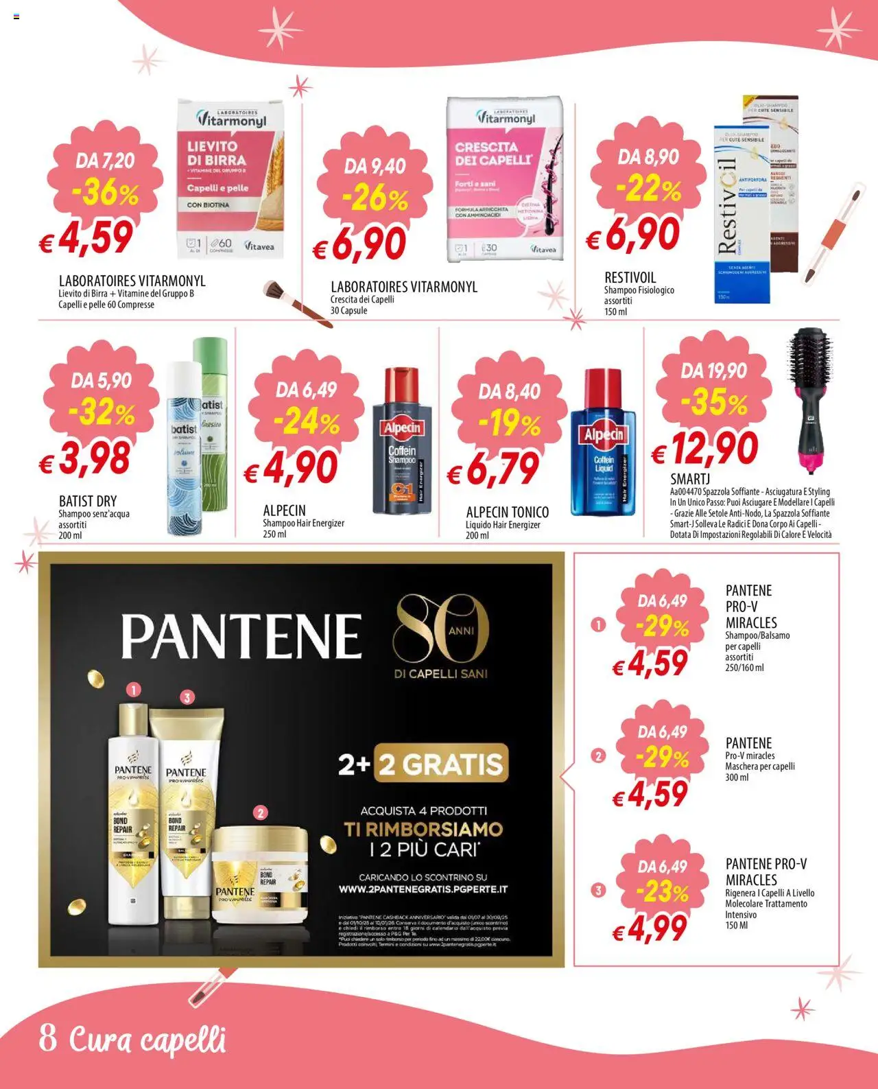 Volantino Galassia del 22.09.2025 | Pagina: 8 | Prodotti: Spazzola, Shampoo, Maschera per capelli, Birra