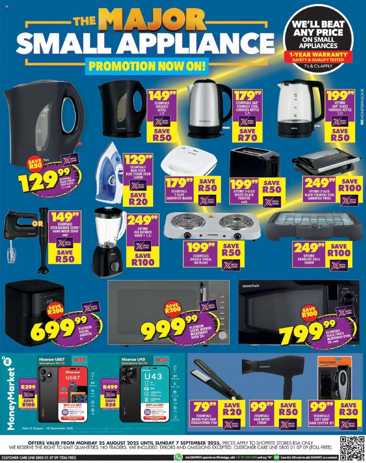 Shoprite Specials │ valid from 25.08.2025 | Page: 4 | Products: Kettle, Iron, Press, Blender