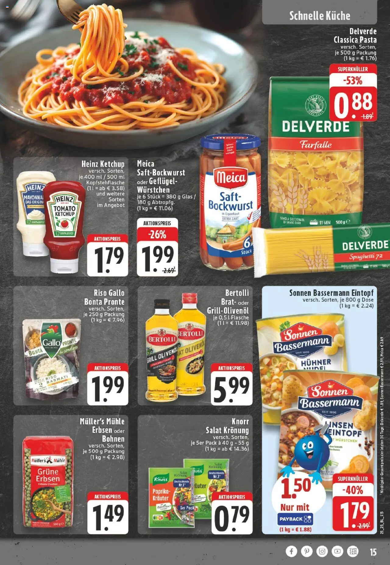 Edeka prospekt Ostbevern	 - gültig ab dem 15.06.2025 | Seite: 15 | Produkte: Bockwurst, Olivenol, Küche, Dressing