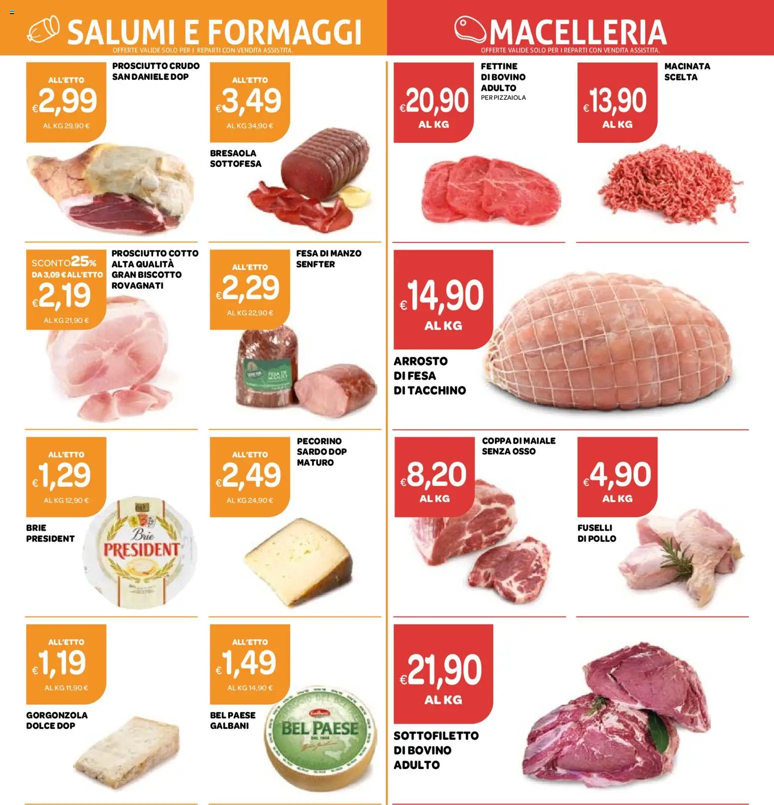 Volantino Ekom del 02.12.2025 | Pagina: 7 | Prodotti: Bovino, Arrosto, Tacchino, Gorgonzola