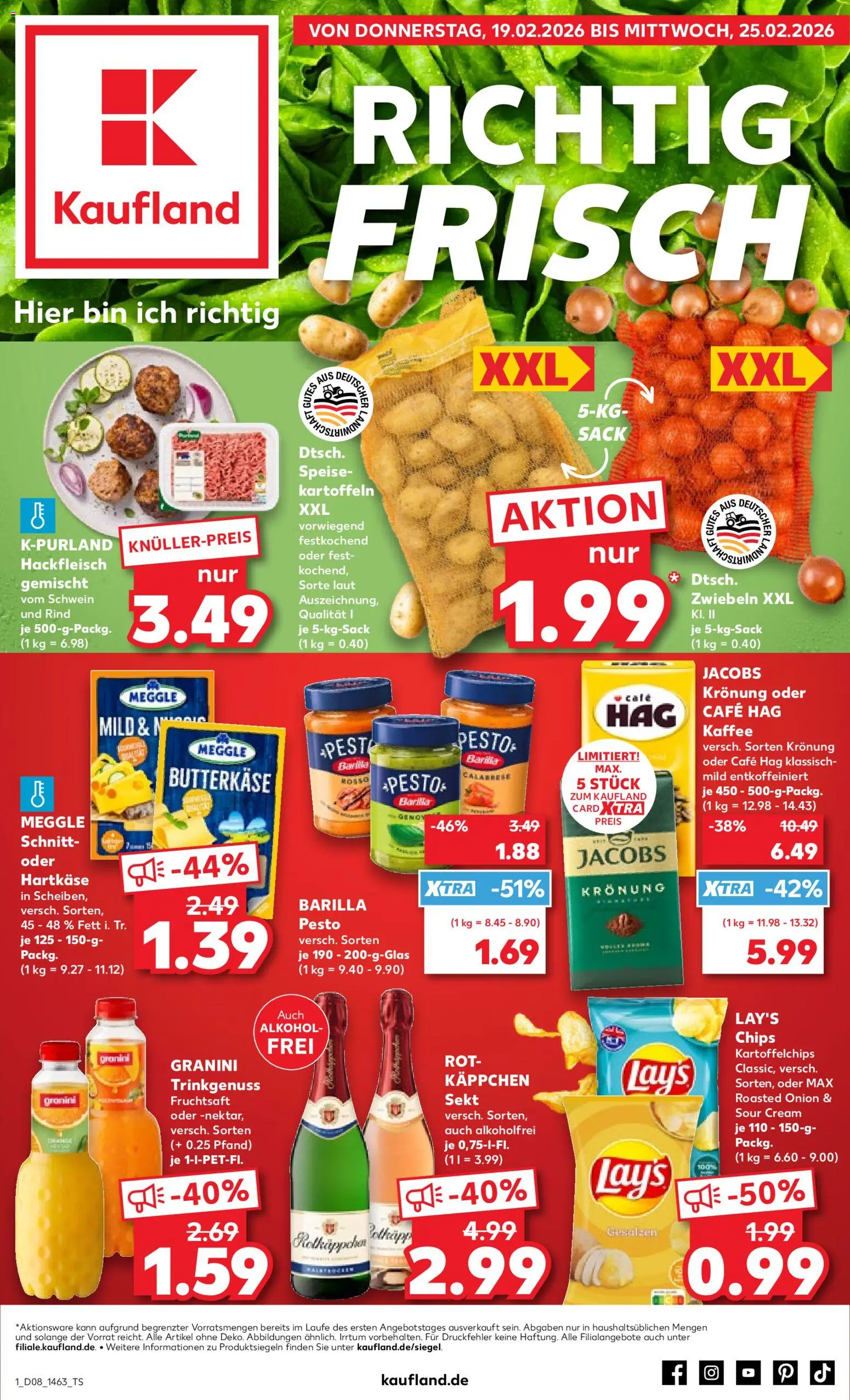 Kaufland prospekt Stuttgart	 – gültig ab 19.02.2026 | Seite: 1 | Produkte: Barilla, Barilla pesto, Granini, Fruchtsaft