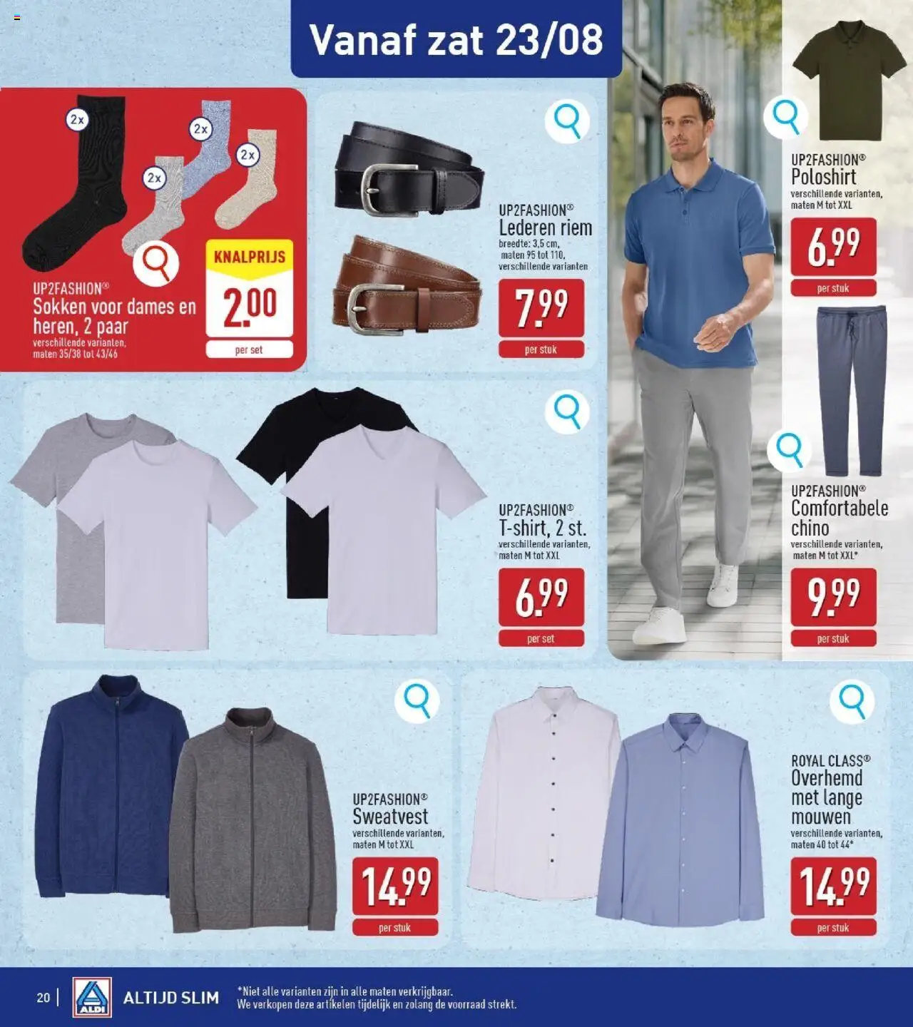 {H1} | Pagina: 20 | Producten: Riem, Sokken