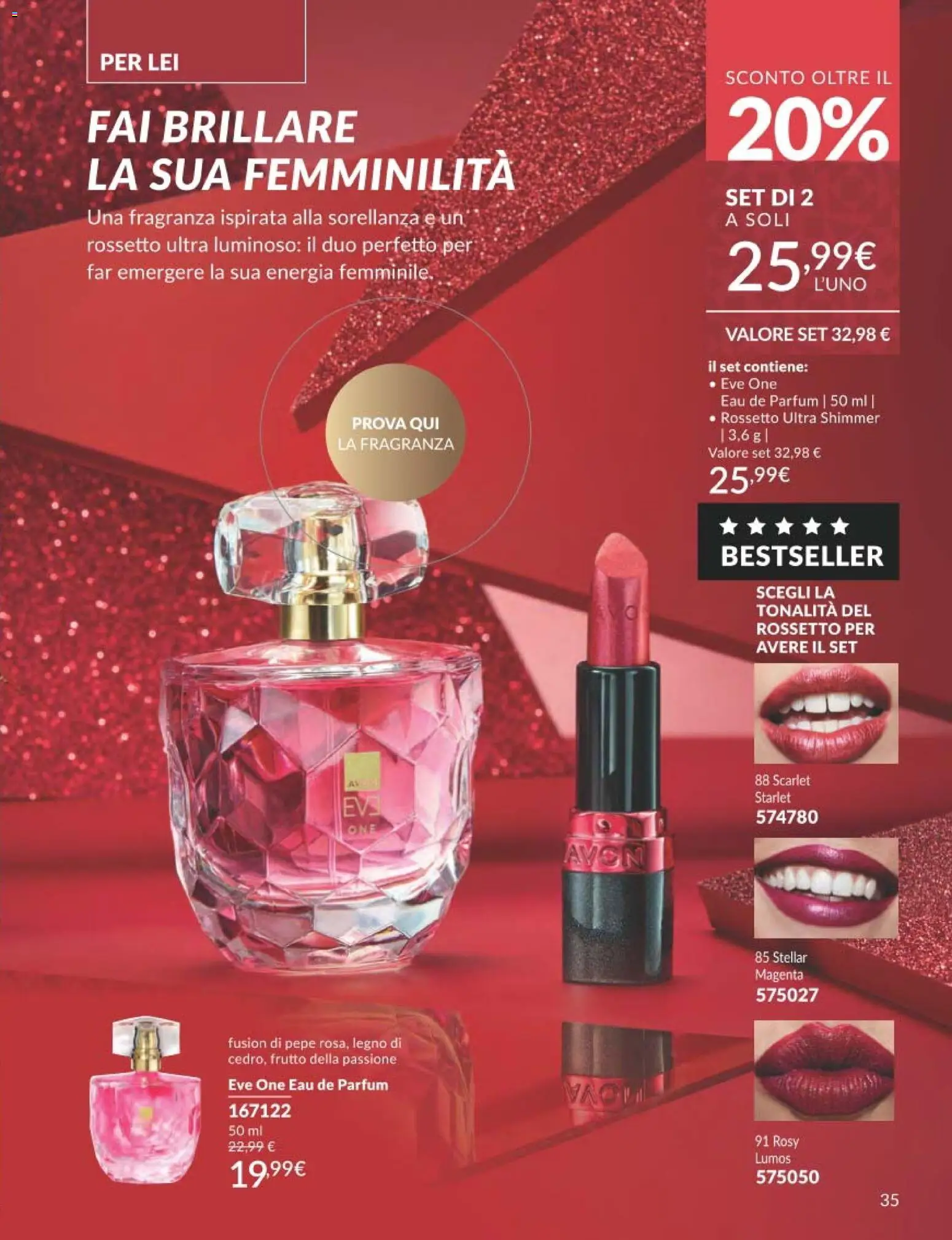 Volantino Avon del 01.12.2025 | Pagina: 35 | Prodotti: Rossetto, Pepe, Fragranza