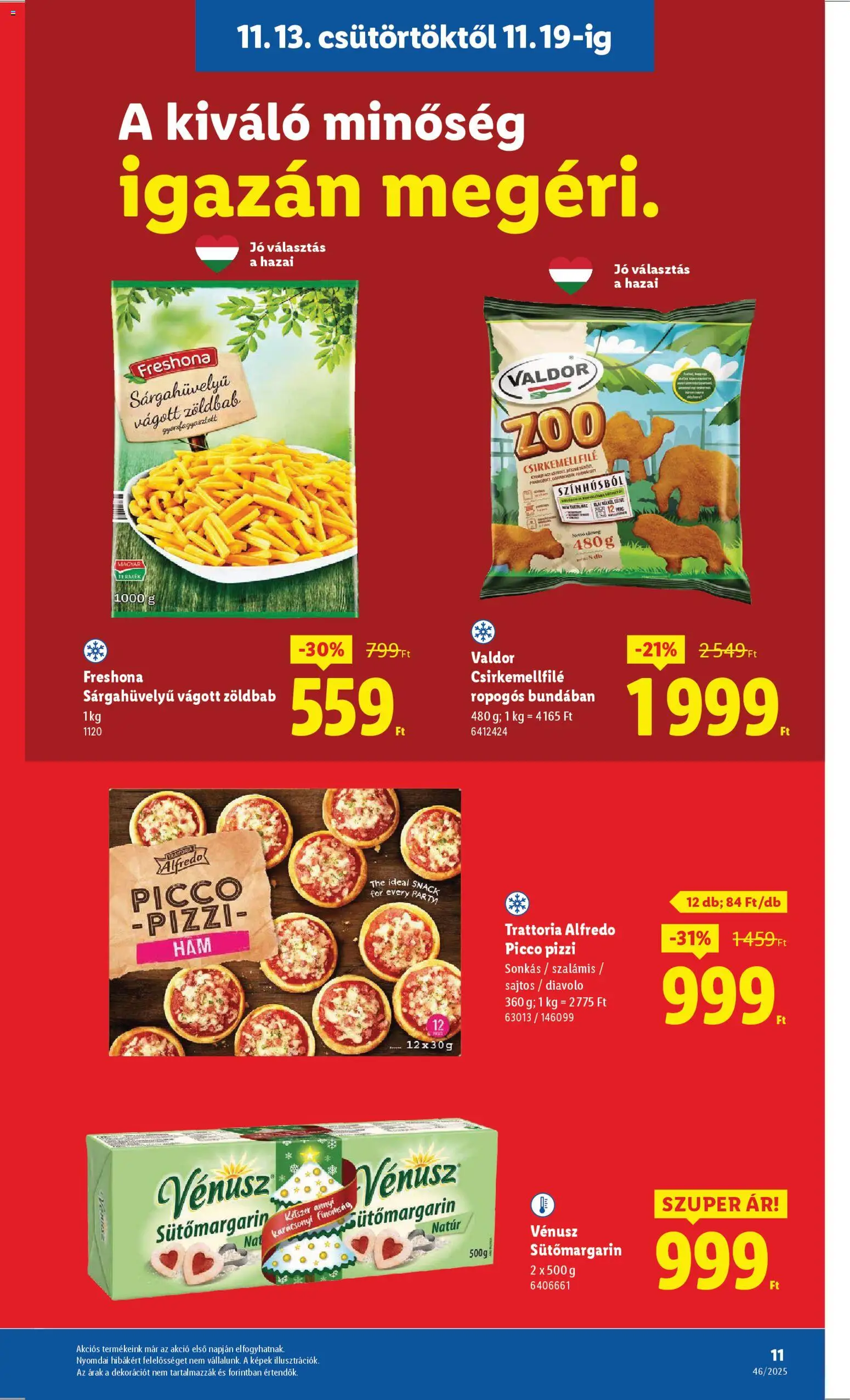 Lidl akciós ujság - amely érvényes a következő dátumtól: 13.11.2025 | Oldal: 11 | Termékek: Olaj, Zöldbab