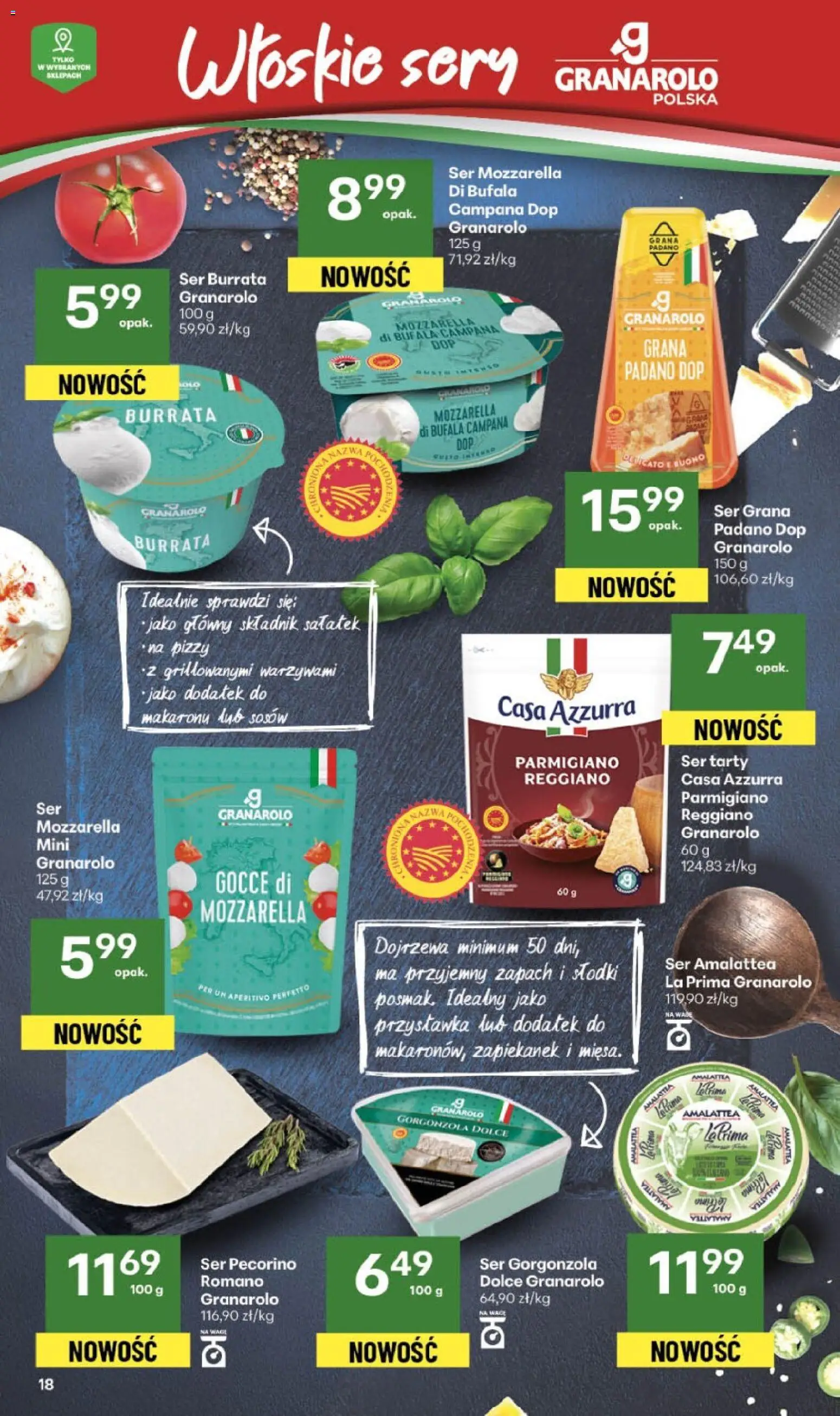 Delikatesy Centrum Gazetka - Sklepy Własne od 20.11.2025 | Strona: 18 | Produkty: Ser pecorino, Sery, Ser, Mozzarella